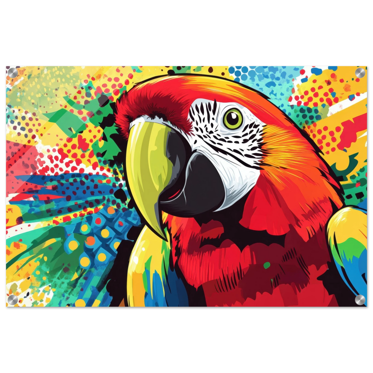 Vibrant Pop Art Parrot A colorful parrot depicted - Shop Ai Art WebShop - Digital Art online Store
