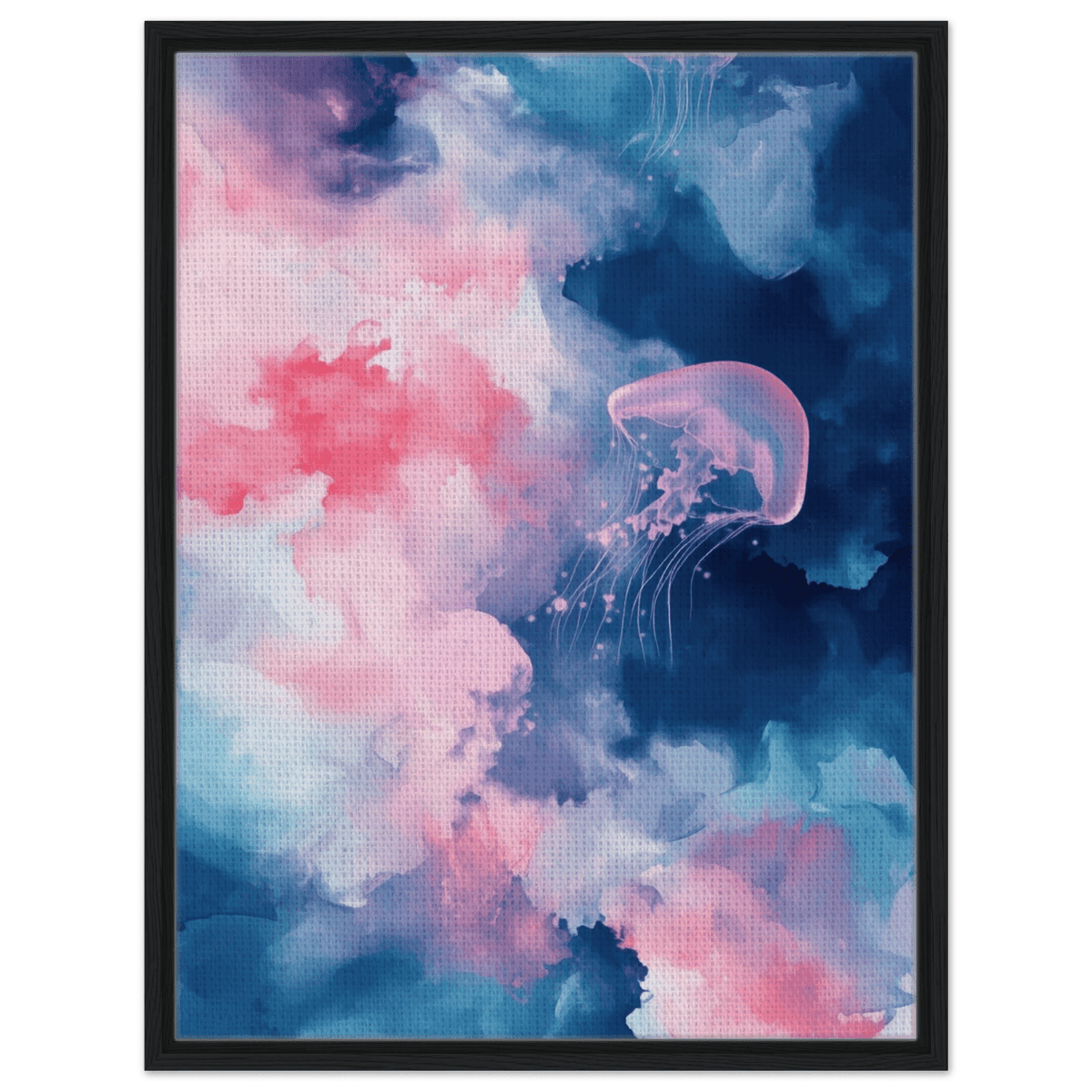 Watercolor Jellyfish Drift Graceful jellyfish - Shop Ai Art WebShop - Digital Art online Store