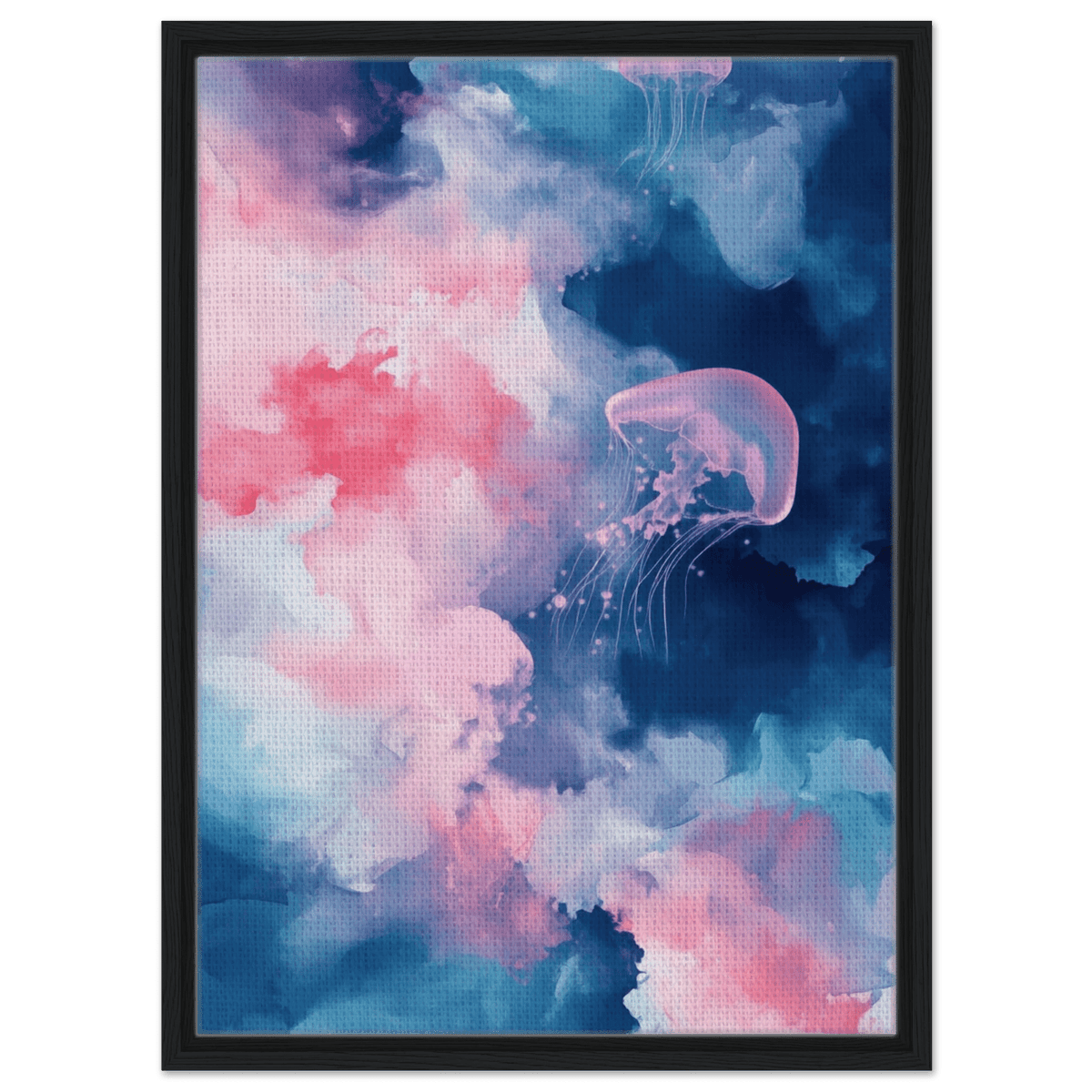 Watercolor Jellyfish Drift Graceful jellyfish - Shop Ai Art WebShop - Digital Art online Store
