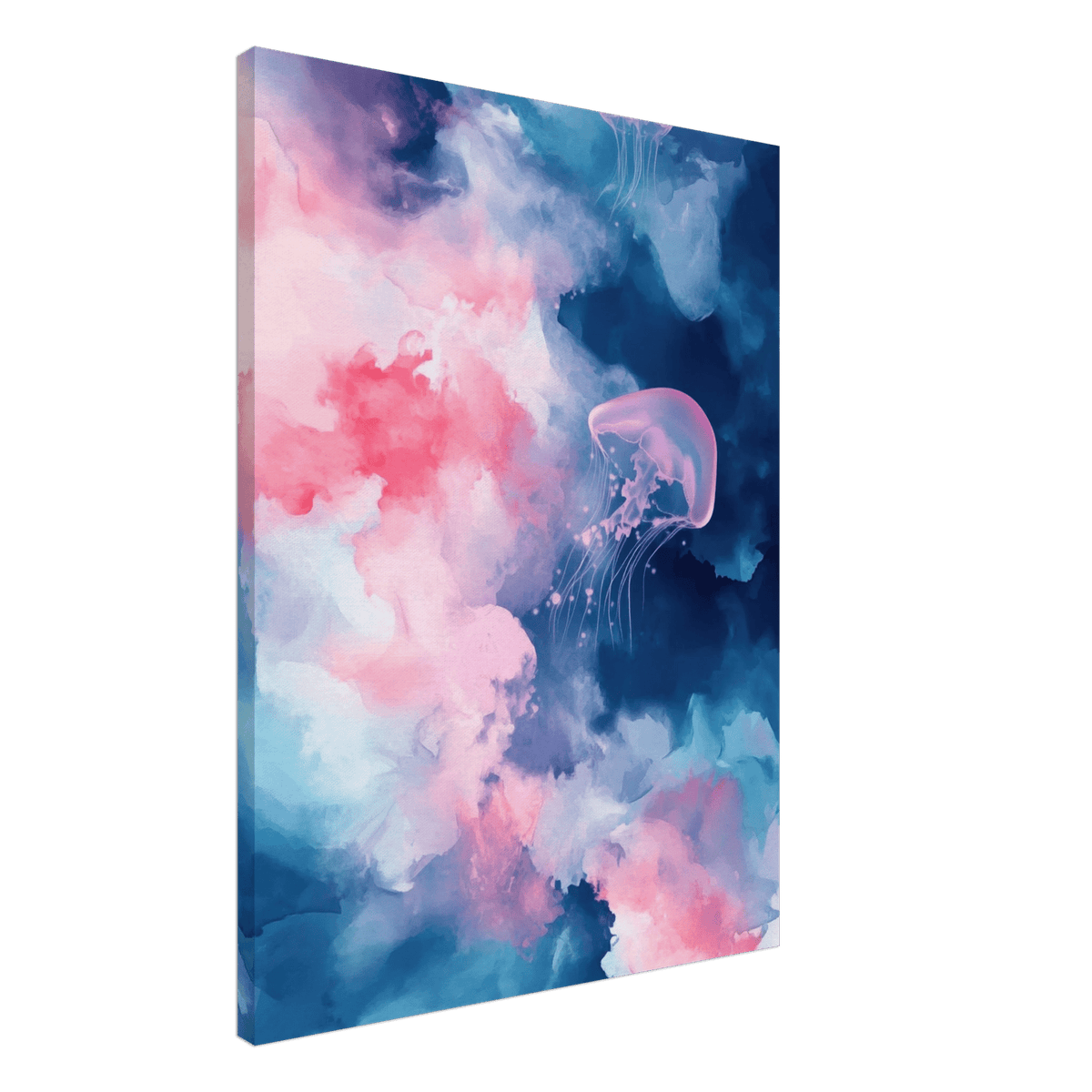 Watercolor Jellyfish Drift Graceful jellyfish - Shop Ai Art WebShop - Digital Art online Store