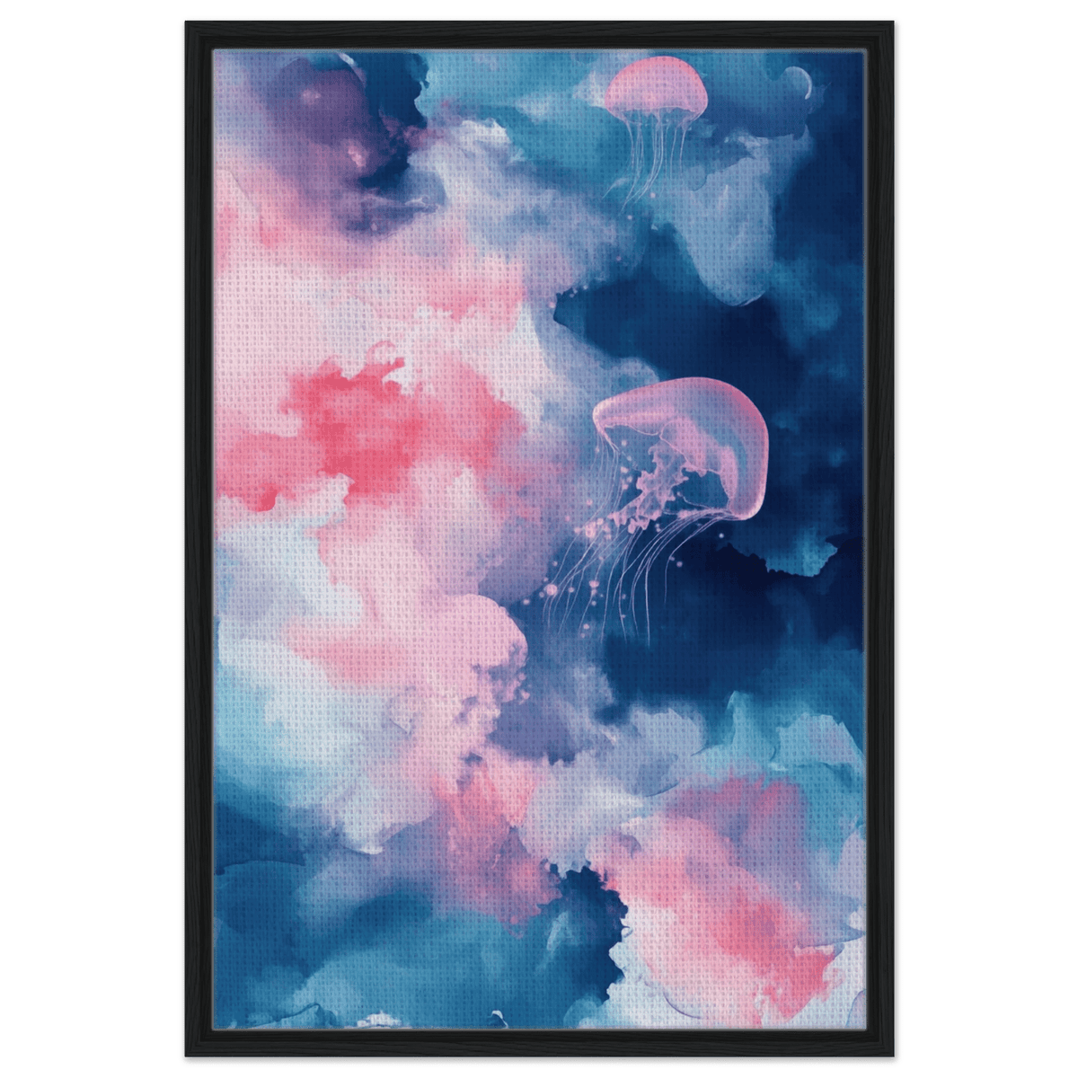 Watercolor Jellyfish Drift Graceful jellyfish - Shop Ai Art WebShop - Digital Art online Store