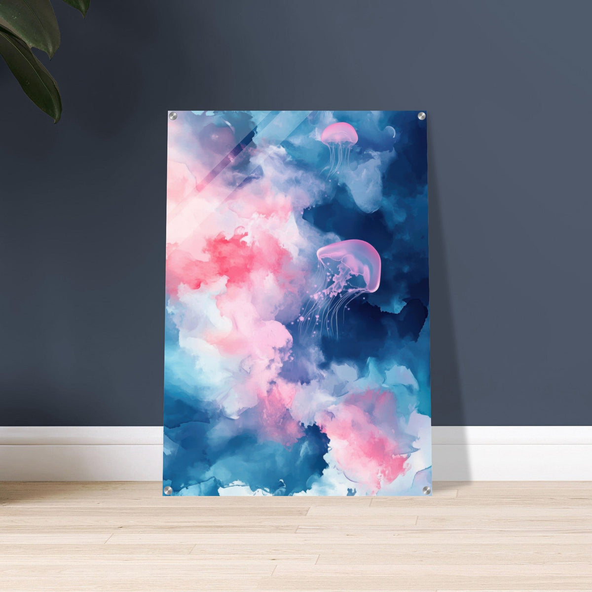 Watercolor Jellyfish Drift Graceful jellyfish - Shop Ai Art WebShop - Digital Art online Store