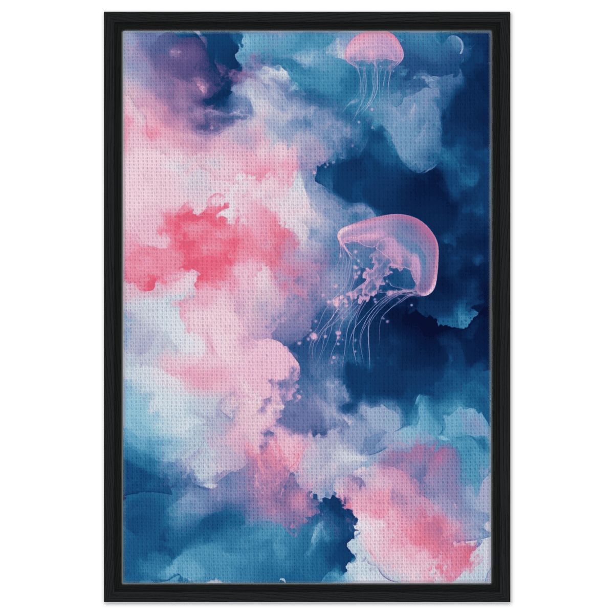 Watercolor Jellyfish Drift Graceful jellyfish - Shop Ai Art WebShop - Digital Art online Store