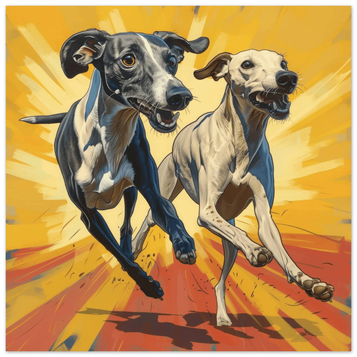 Whippets love playing 4 - Shop Ai Art WebShop - Digital Art online Store