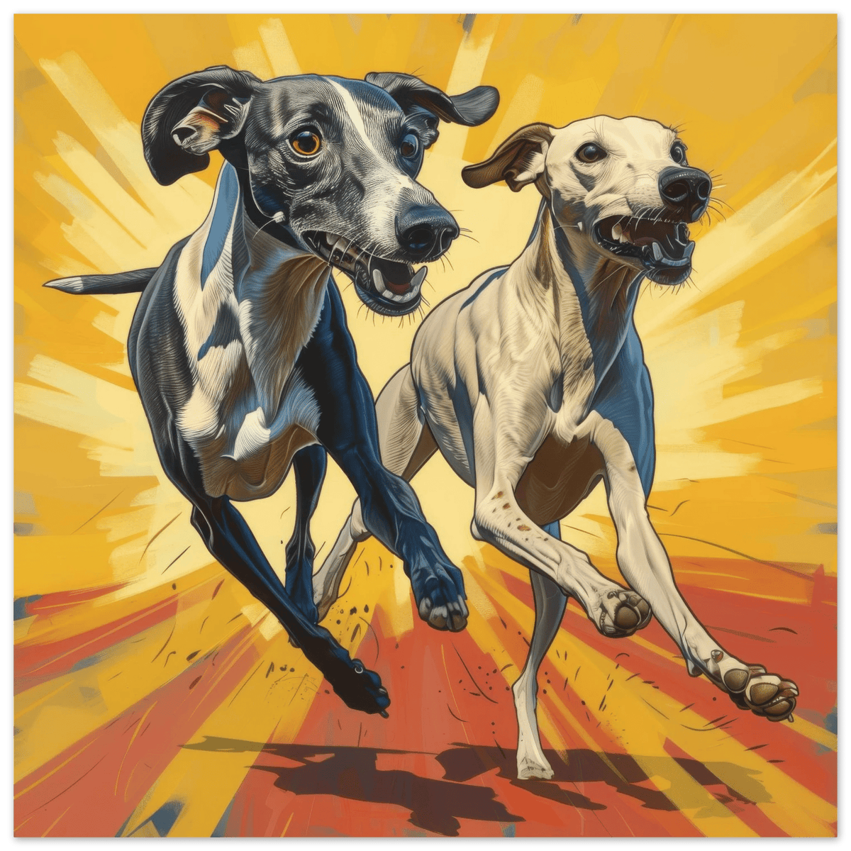 Whippets love playing 4 - Shop Ai Art WebShop - Digital Art online Store