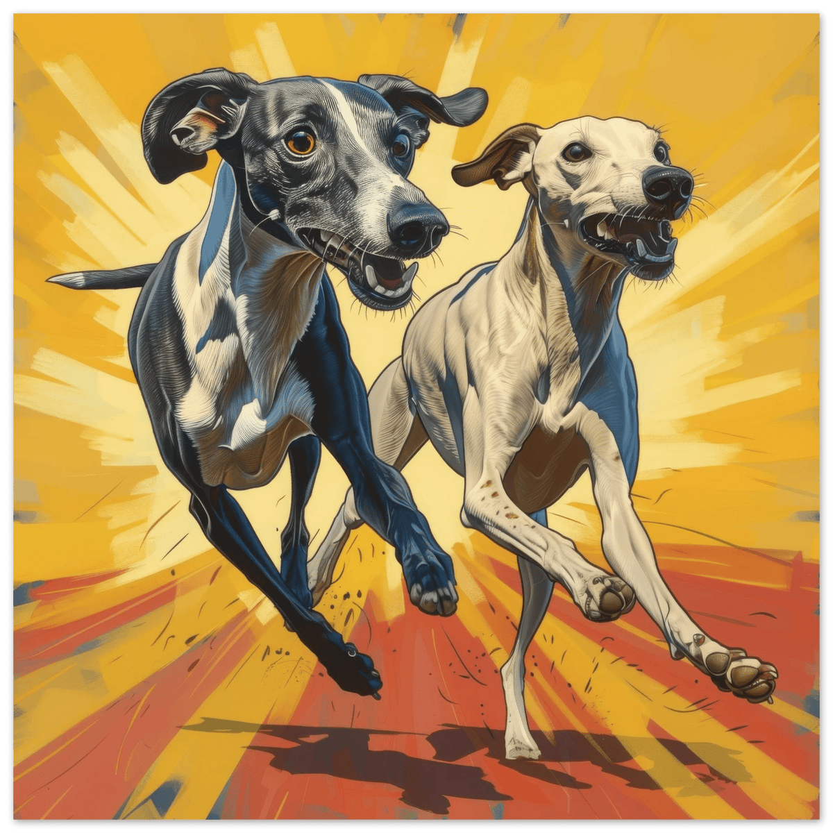 Whippets love playing 4 - Shop Ai Art WebShop - Digital Art online Store