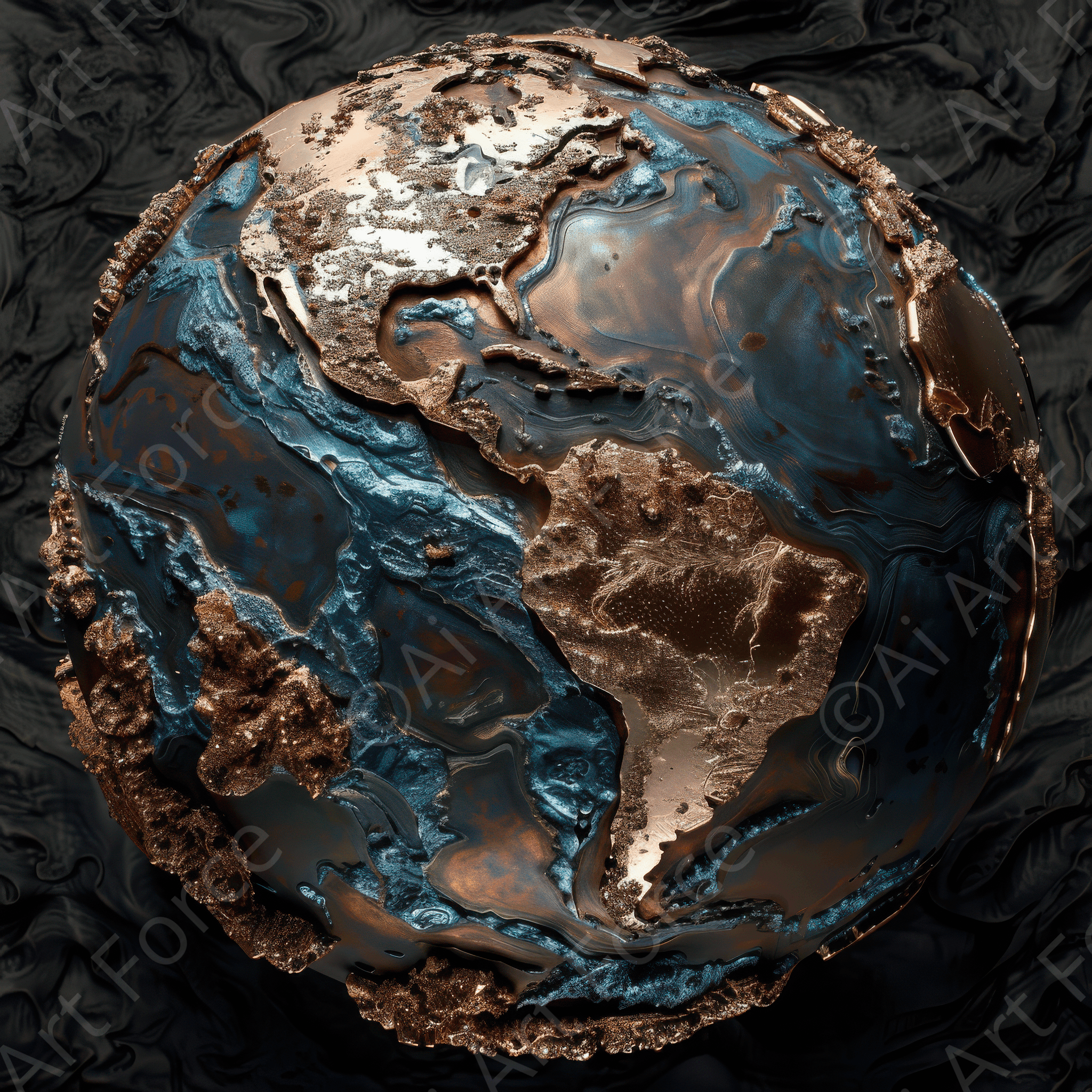 Digital Ai Artwork, of A Fantasy World Of Copper 1, ideal for art enthusiasts and collectors.