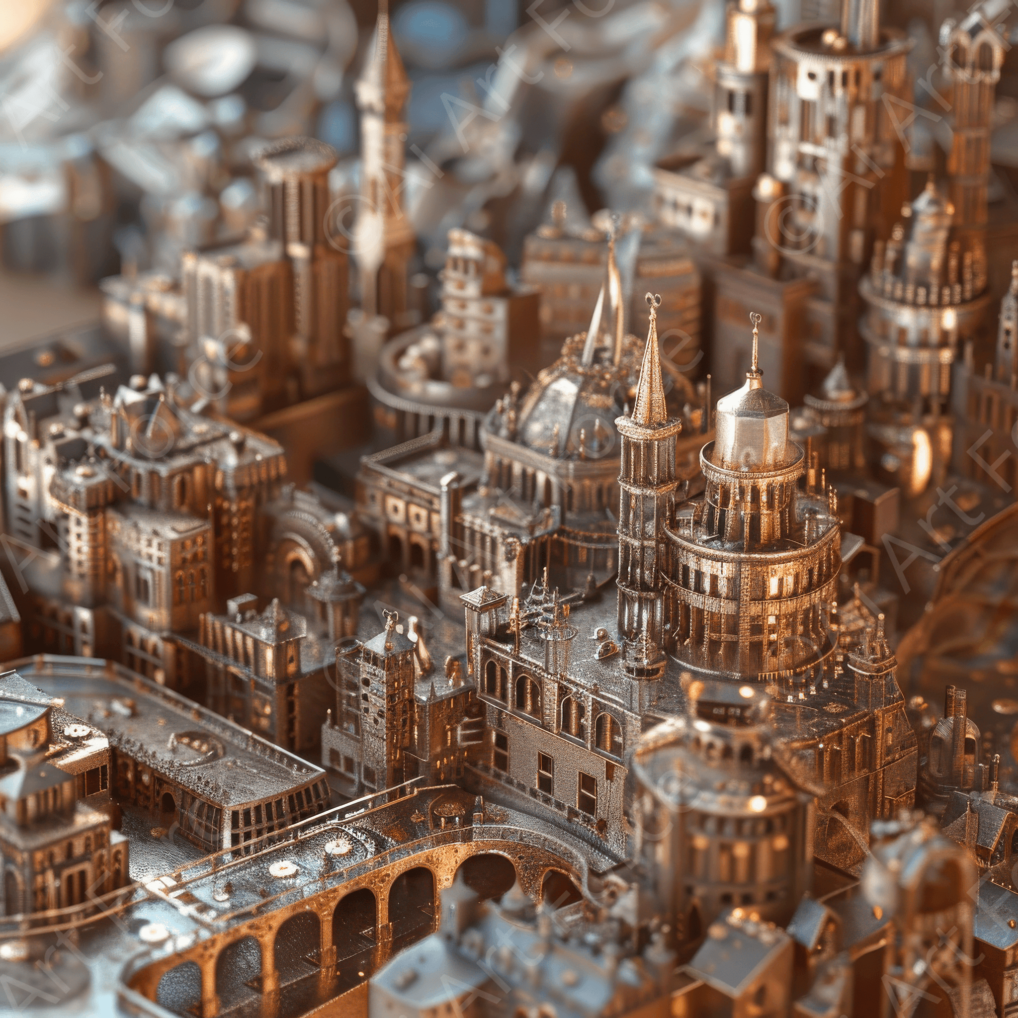 Digital Ai Artwork, of A Fantasy World Of Copper 5, ideal for art enthusiasts and collectors.