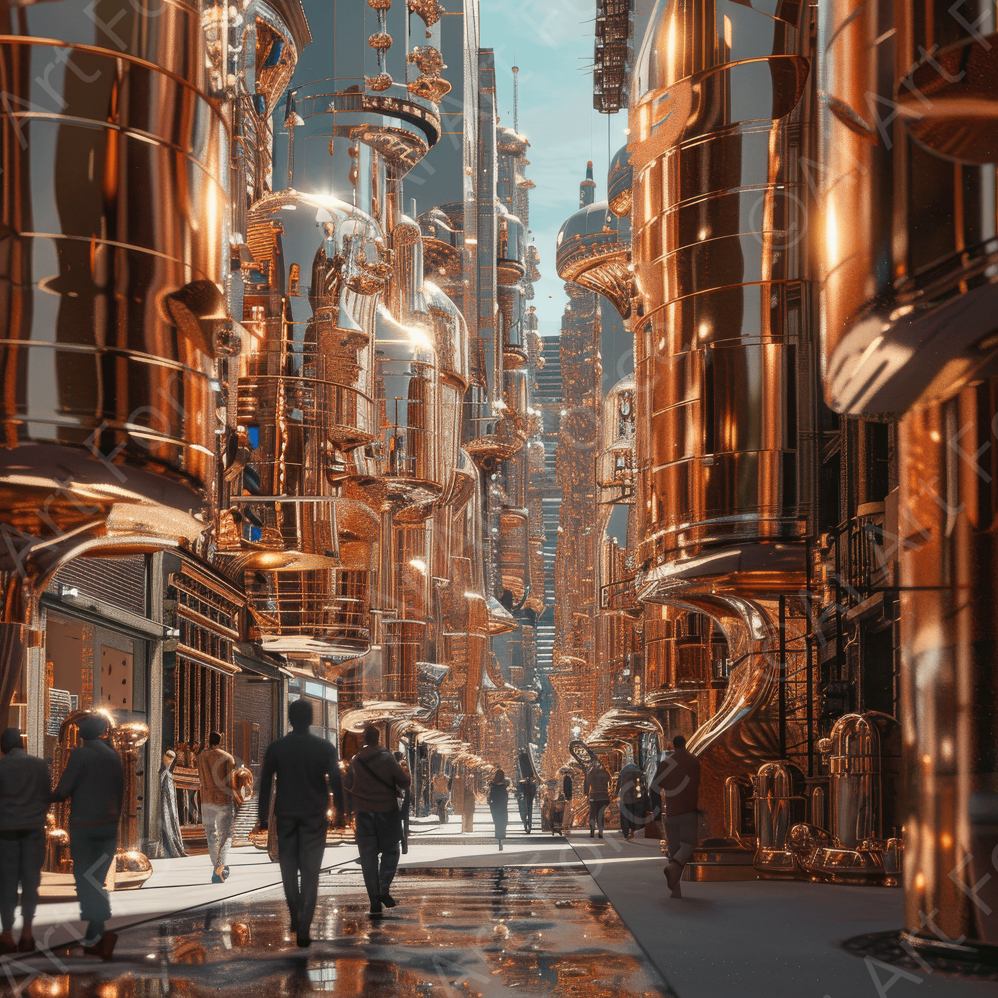 Digital Ai Artwork, of A Fantasy World Of Copper 7, ideal for art enthusiasts and collectors.