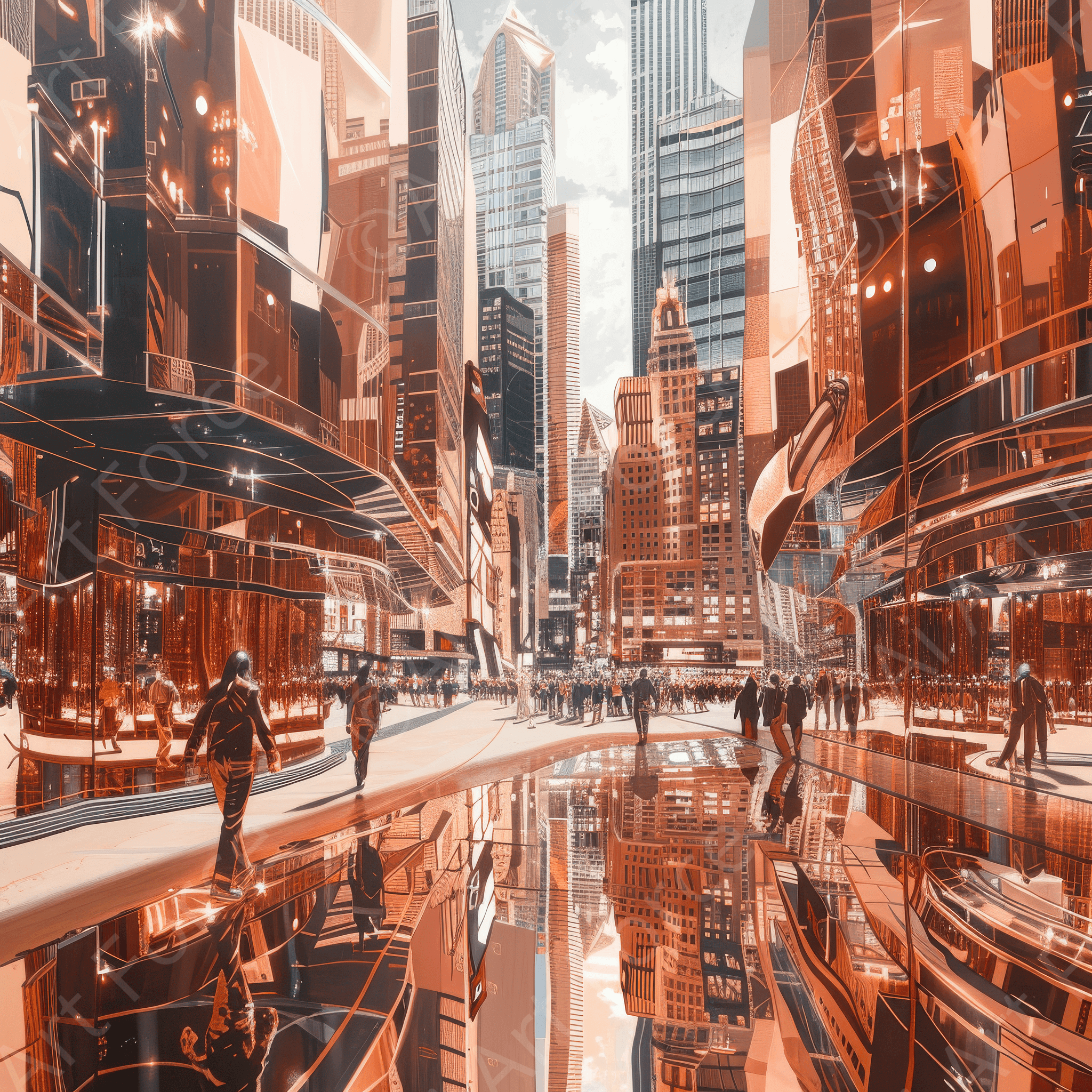 Digital Ai Artwork, of A Fantasy World Of Copper 8, ideal for art enthusiasts and collectors.