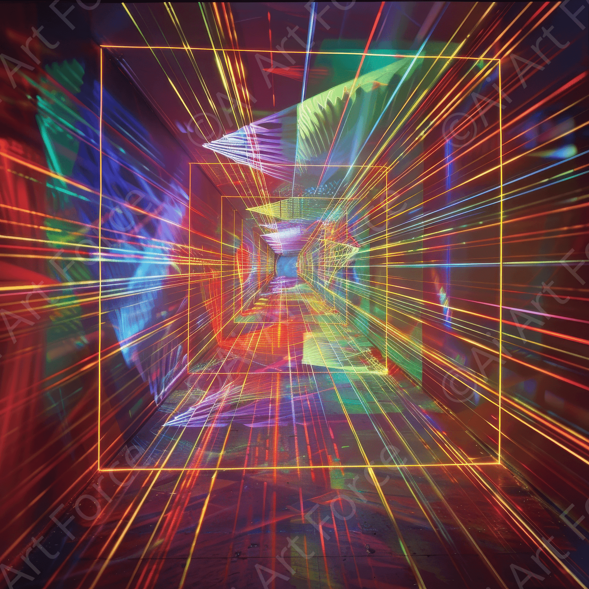 Digital Ai Artwork, of Abstract Lasers, ideal for art enthusiasts and collectors.