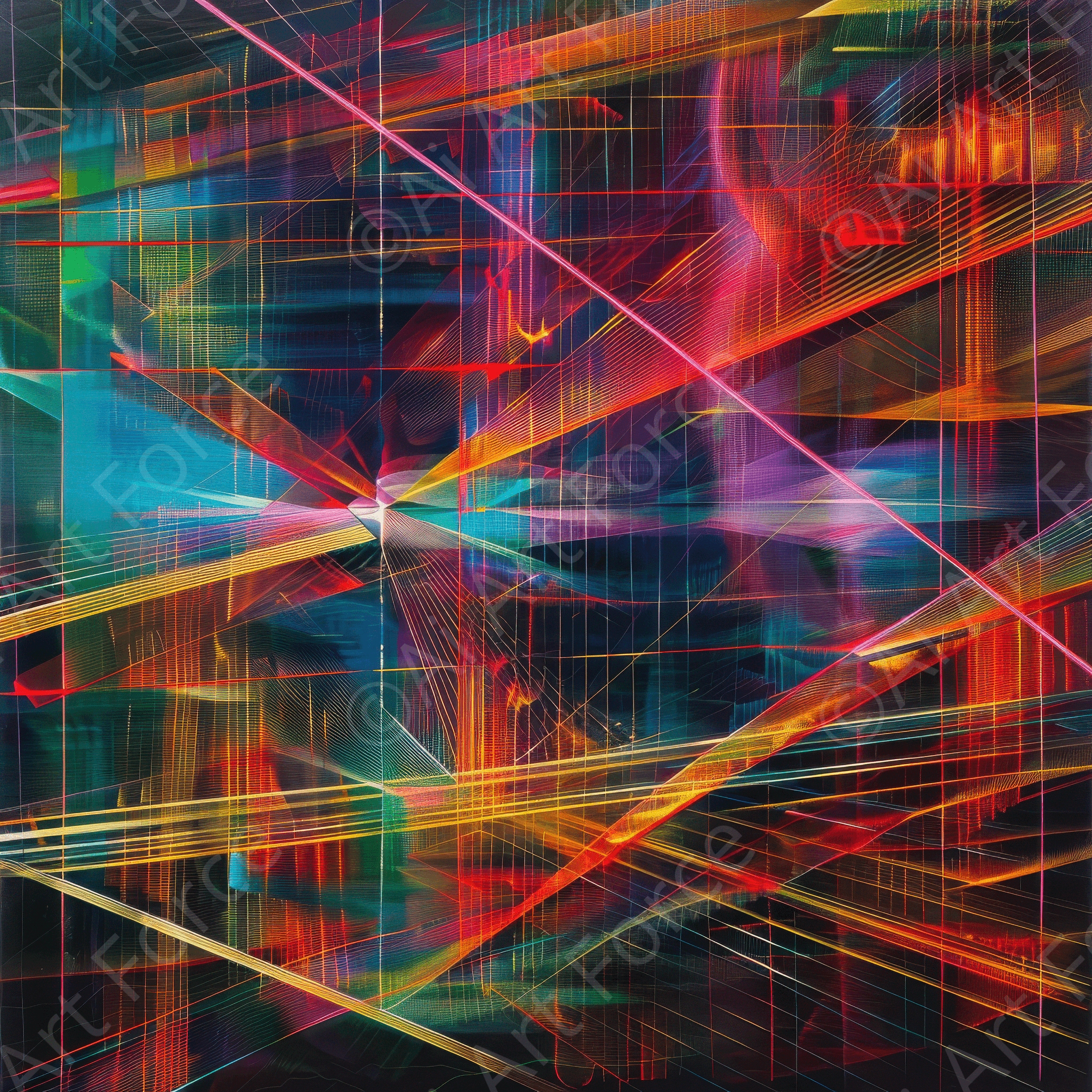 Digital Ai Artwork, of Abstract Lasers 2, ideal for art enthusiasts and collectors.