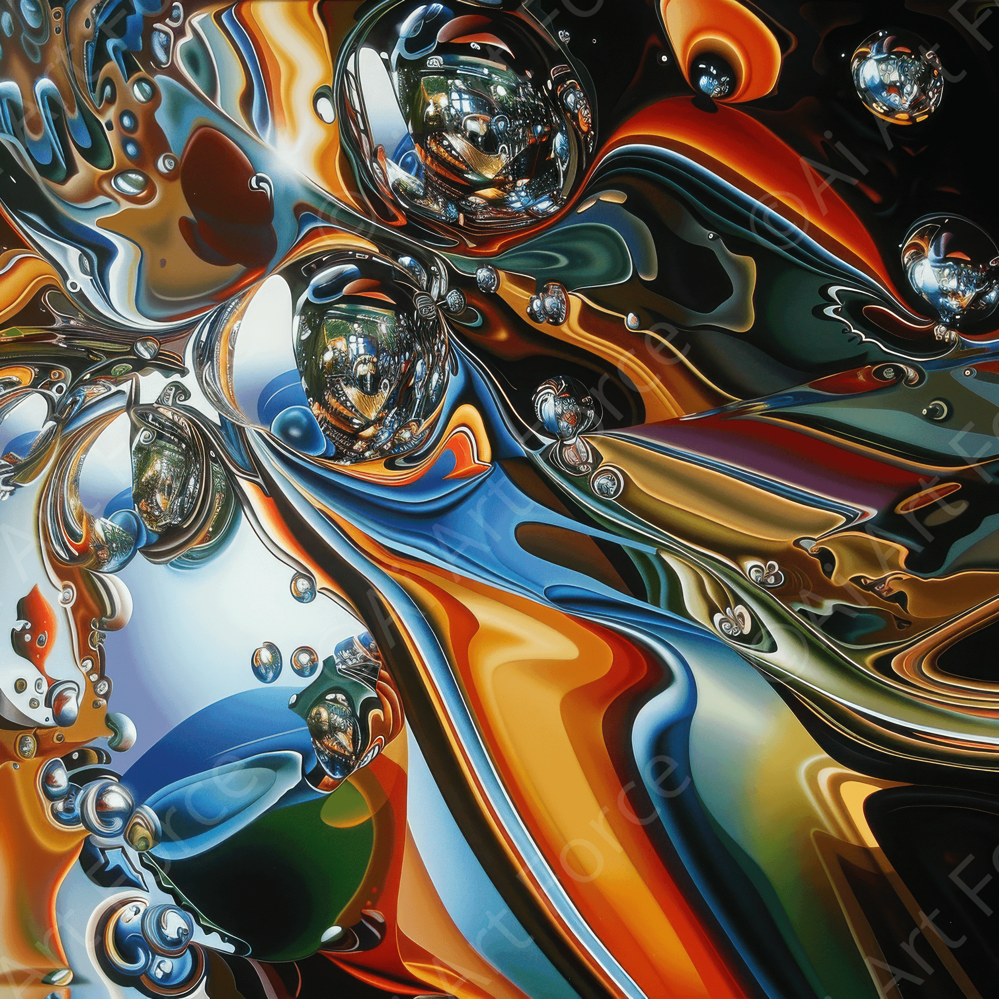 Digital Ai Artwork, of Abstract Liquid Copper1, ideal for art enthusiasts and collectors.