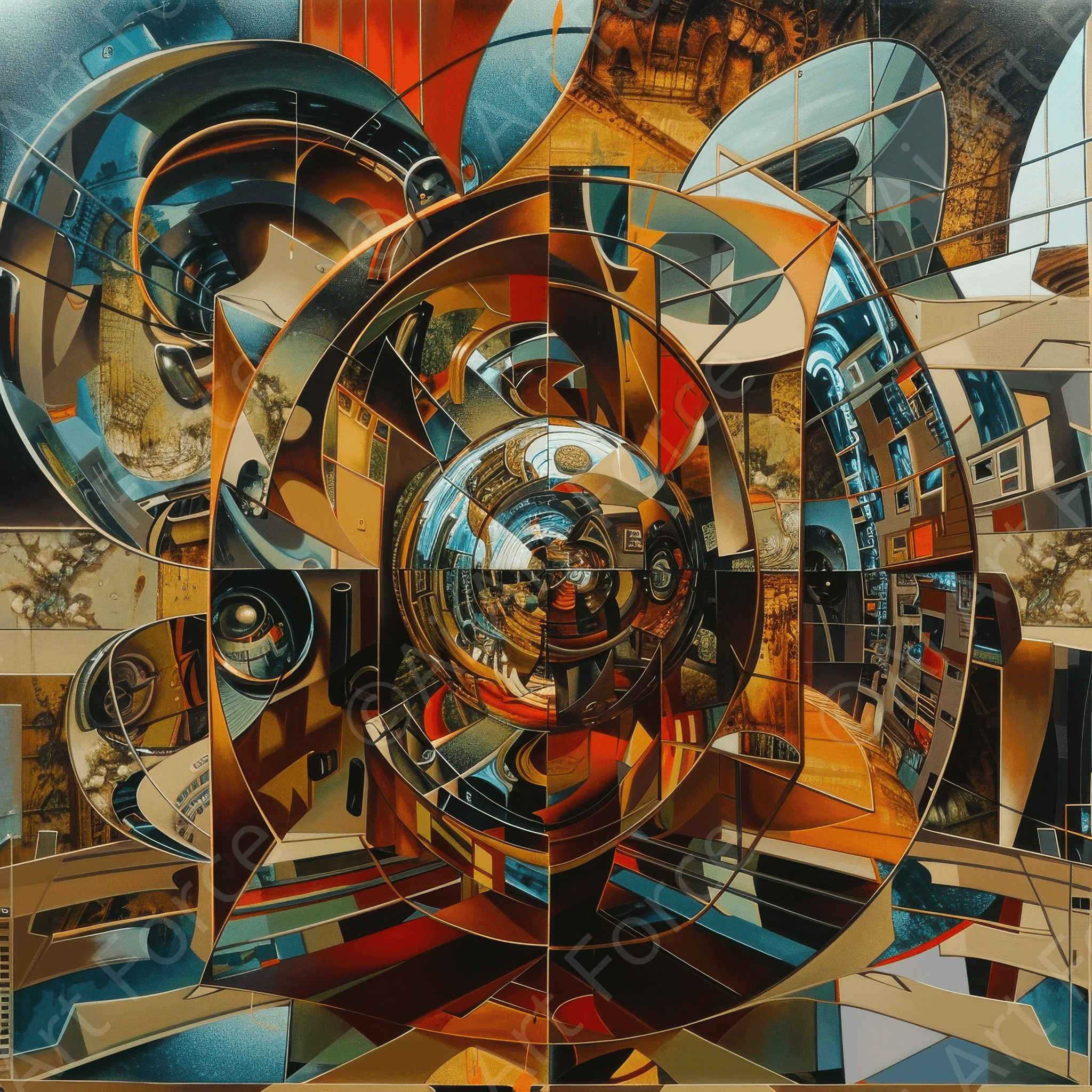 Digital Ai Artwork, of Abstract Mirrors 1, ideal for art enthusiasts and collectors.