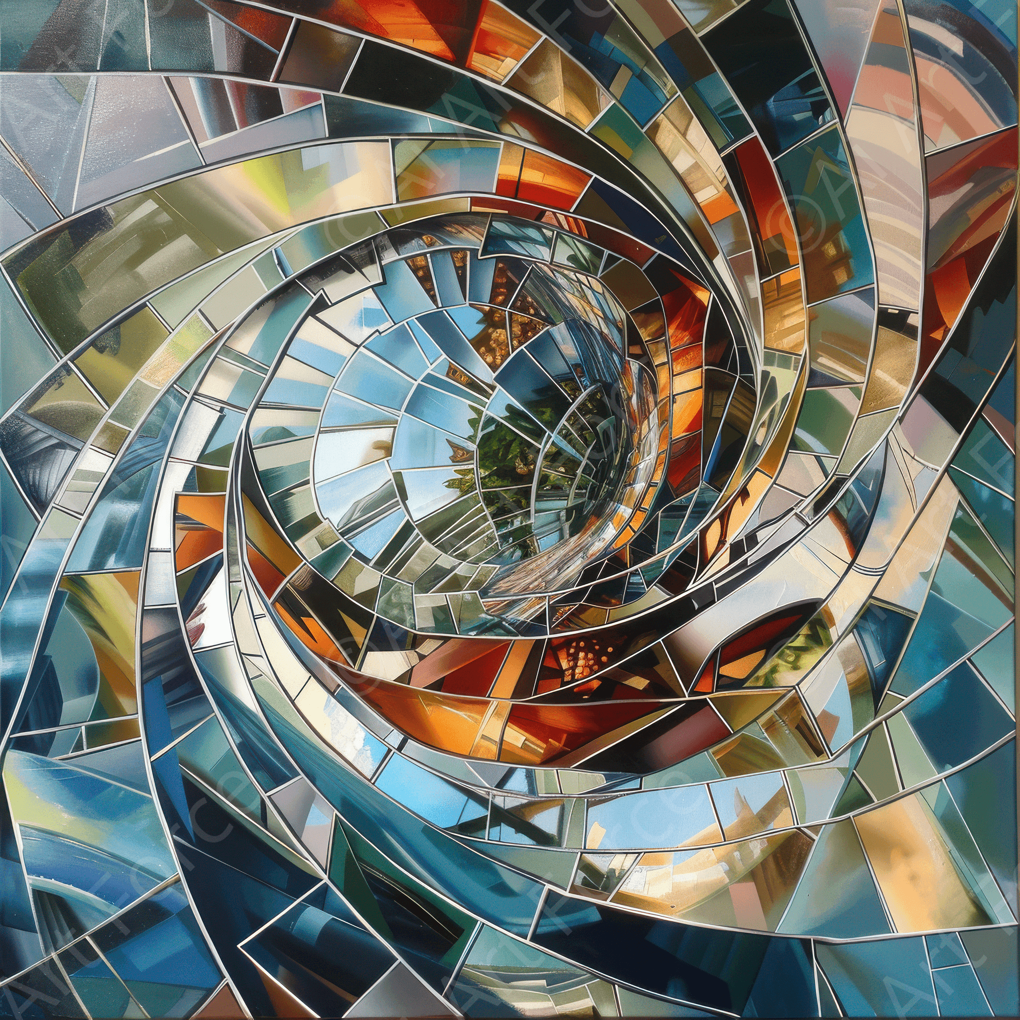 Digital Ai Artwork, of Abstract Mirrors 2, ideal for art enthusiasts and collectors.