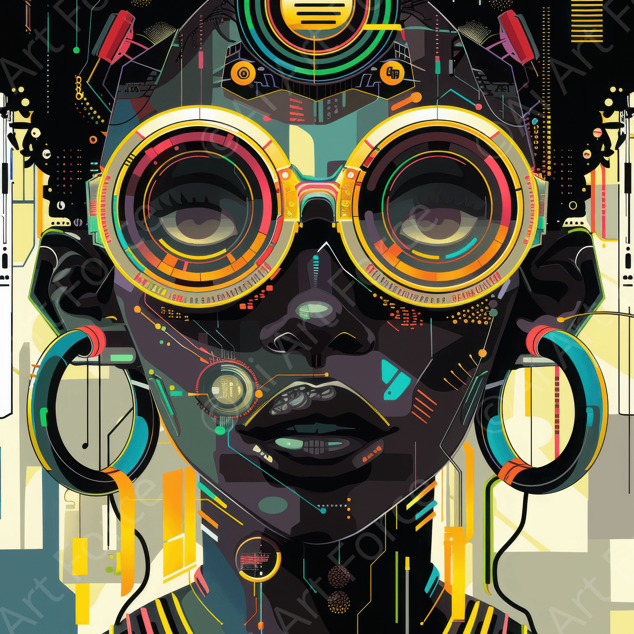 Digital Ai Artwork, of Afrofuturism swedish sharkansas in abstract styl 4, ideal for art enthusiasts and collectors.