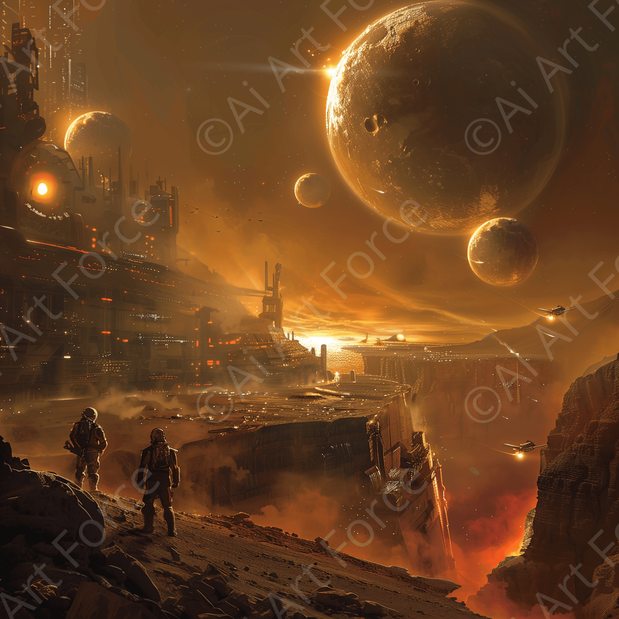 Digital Ai Artwork, of Alien space sci-fi fantasy, ideal for art enthusiasts and collectors.