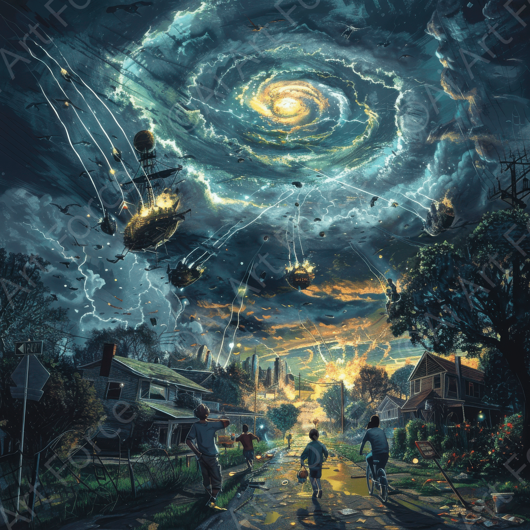 Digital Ai Artwork, of Alien invasion dream nightmare, ideal for art enthusiasts and collectors.