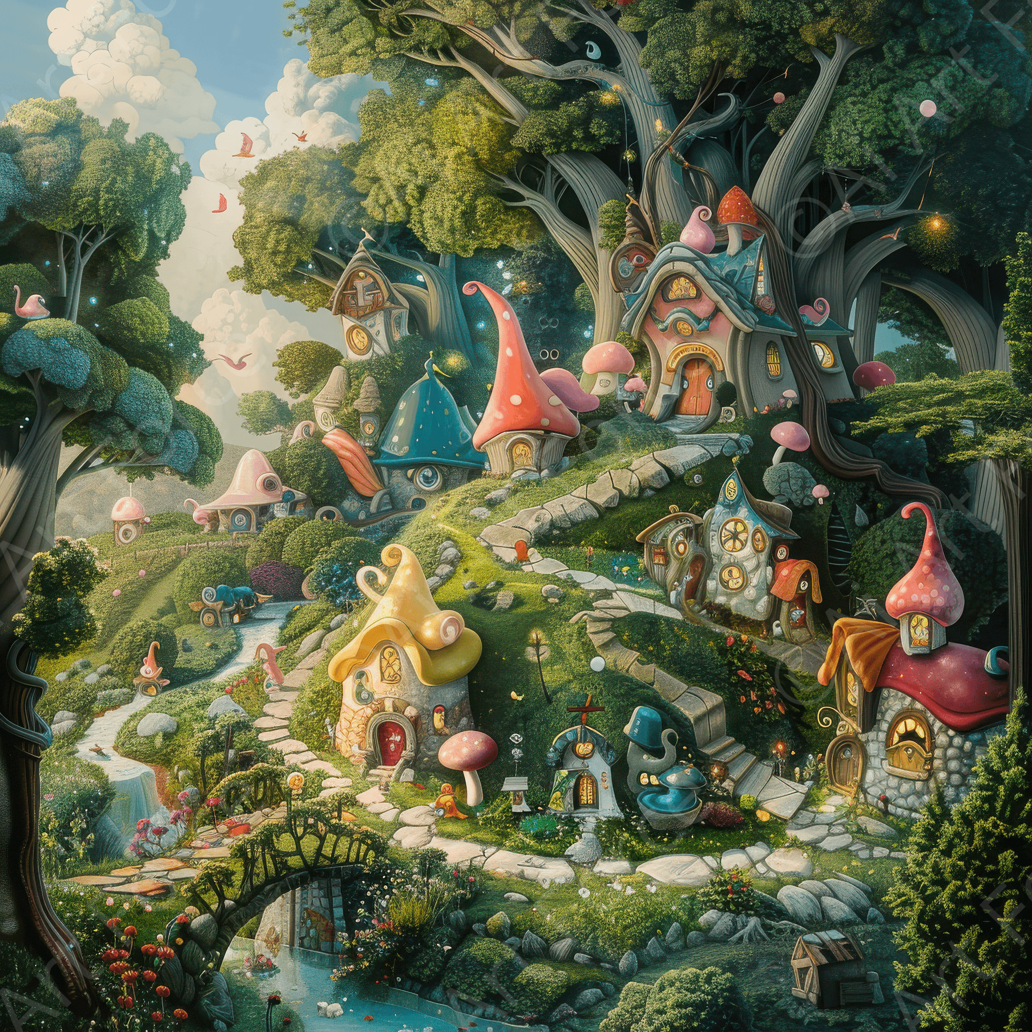 Digital Ai Artwork, of Children Kids Room Art Fantasy Land, ideal for art enthusiasts and collectors.