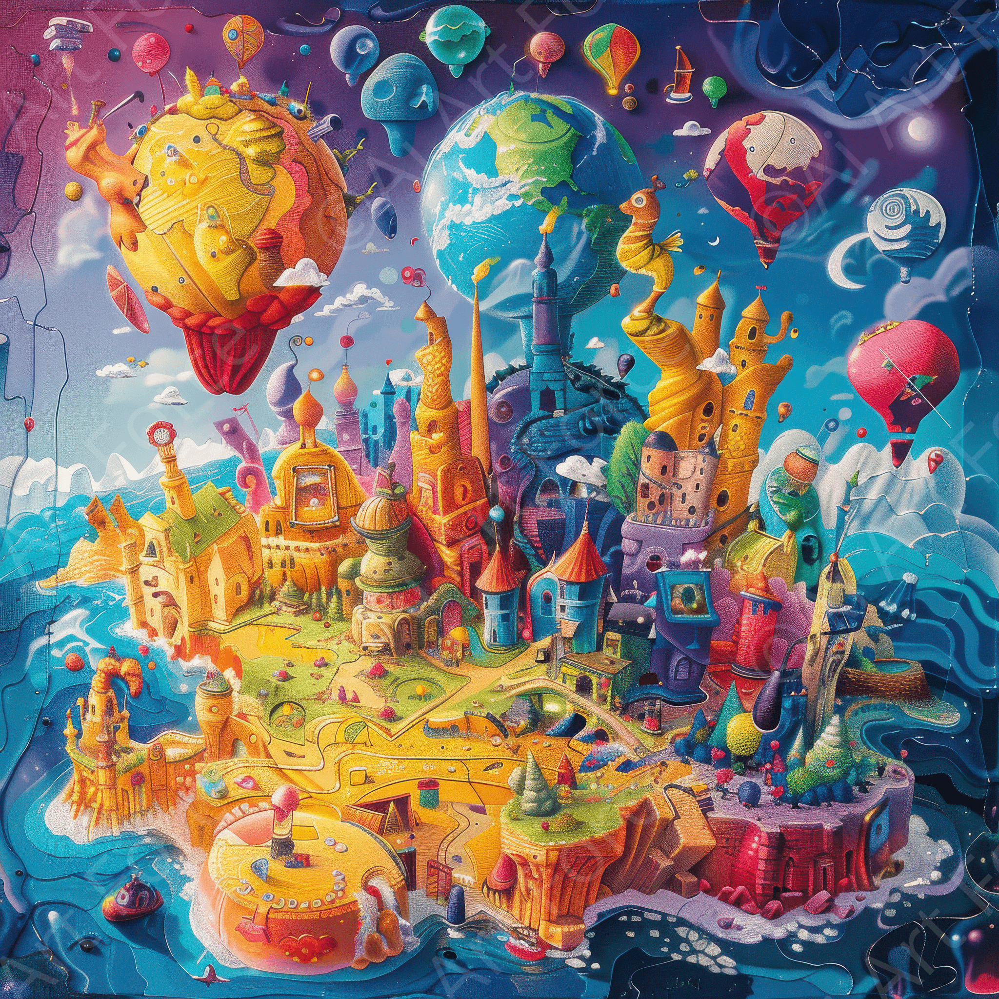 Digital Ai Artwork, of Children Kids Room Art Fantasy Land 3, ideal for art enthusiasts and collectors.