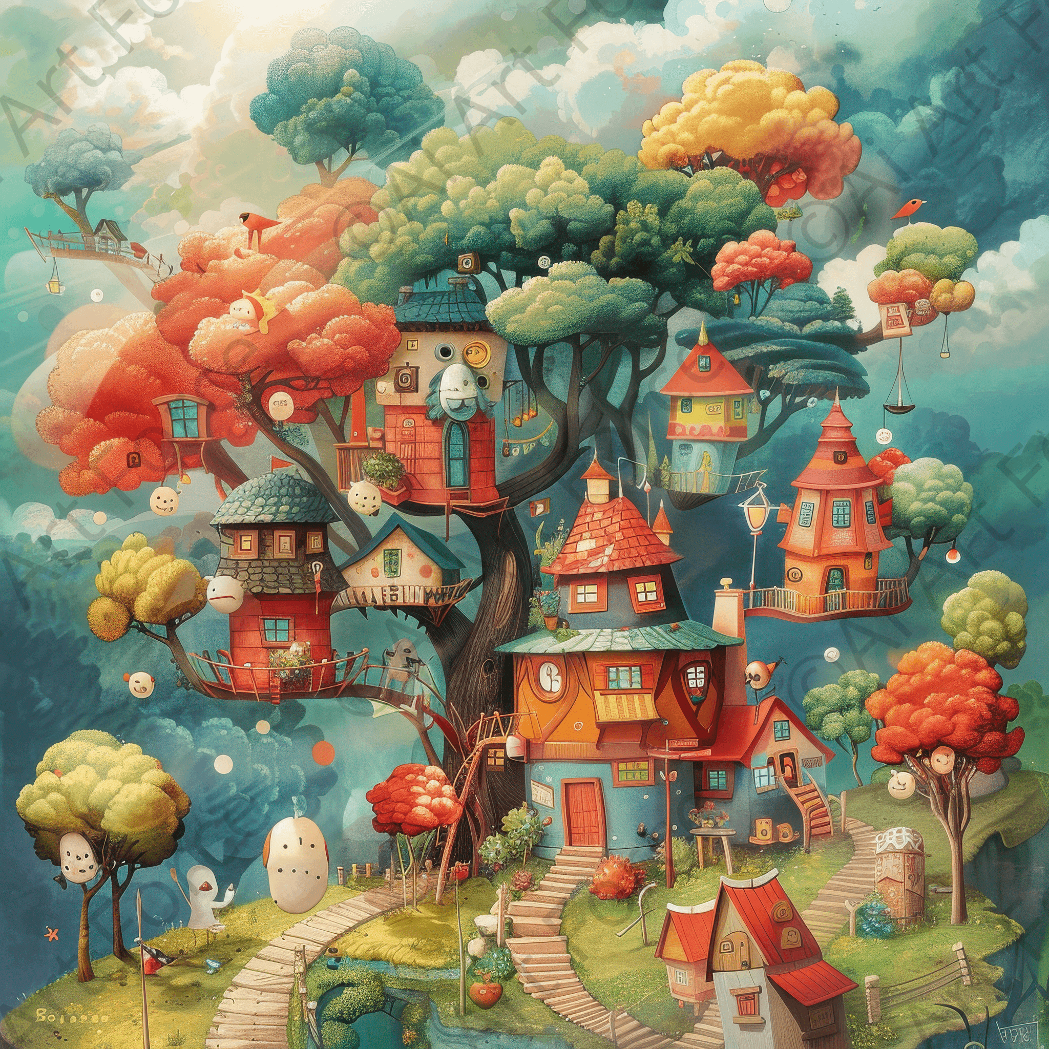 Digital Ai Artwork, of Children Kids Room Art Fantasy Land 7, ideal for art enthusiasts and collectors.