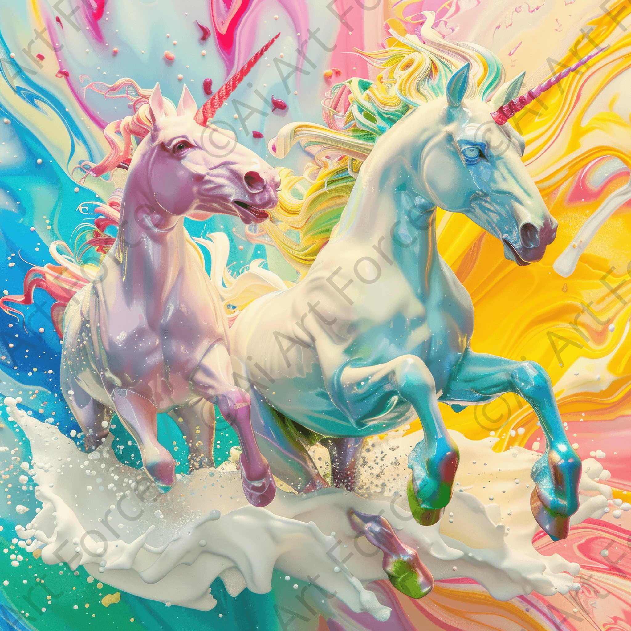 Digital Ai Artwork, of Children Kids Room Art Unicorn Fantasy 5, ideal for art enthusiasts and collectors.