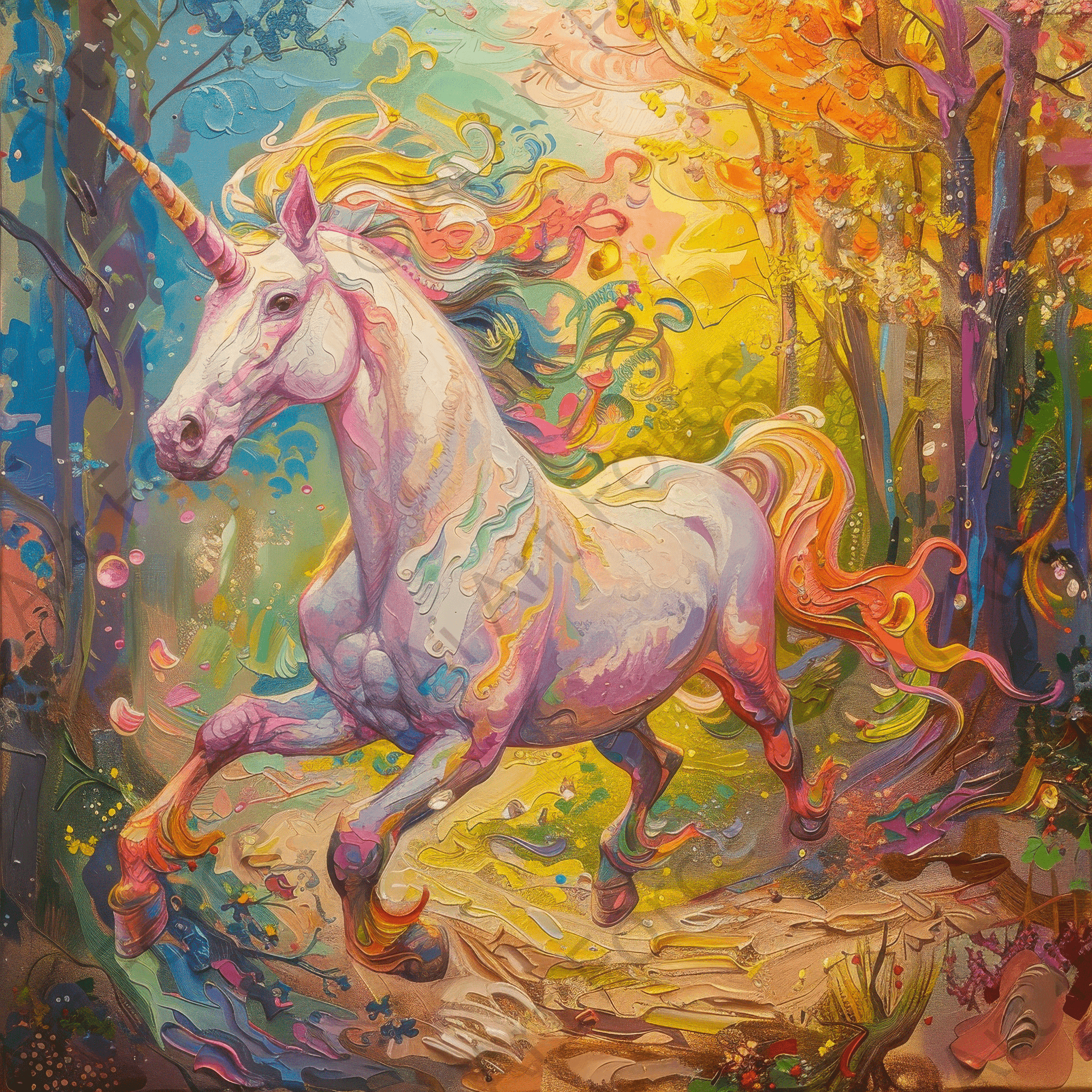 Digital Ai Artwork, of Children Kids Room Art Unicorn Fantasy 7, ideal for art enthusiasts and collectors.