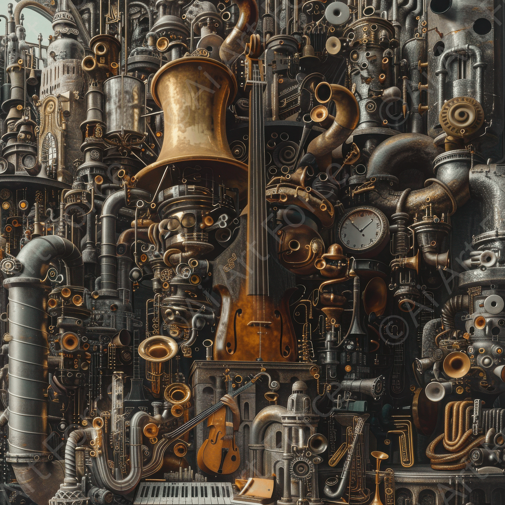 Digital Ai Artwork, of City of Music 6, ideal for art enthusiasts and collectors.