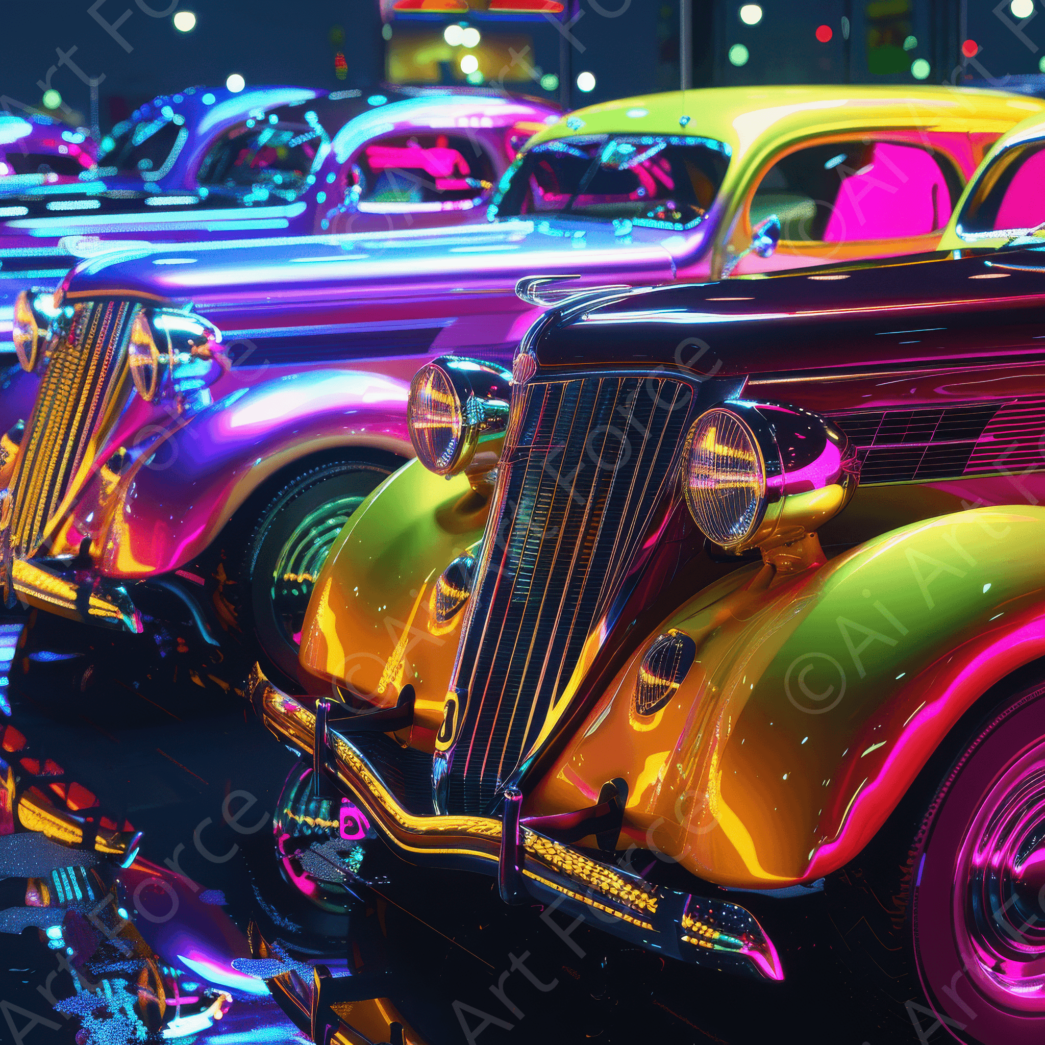 Digital Ai Artwork, of Classic Cars Art 2, ideal for art enthusiasts and collectors.