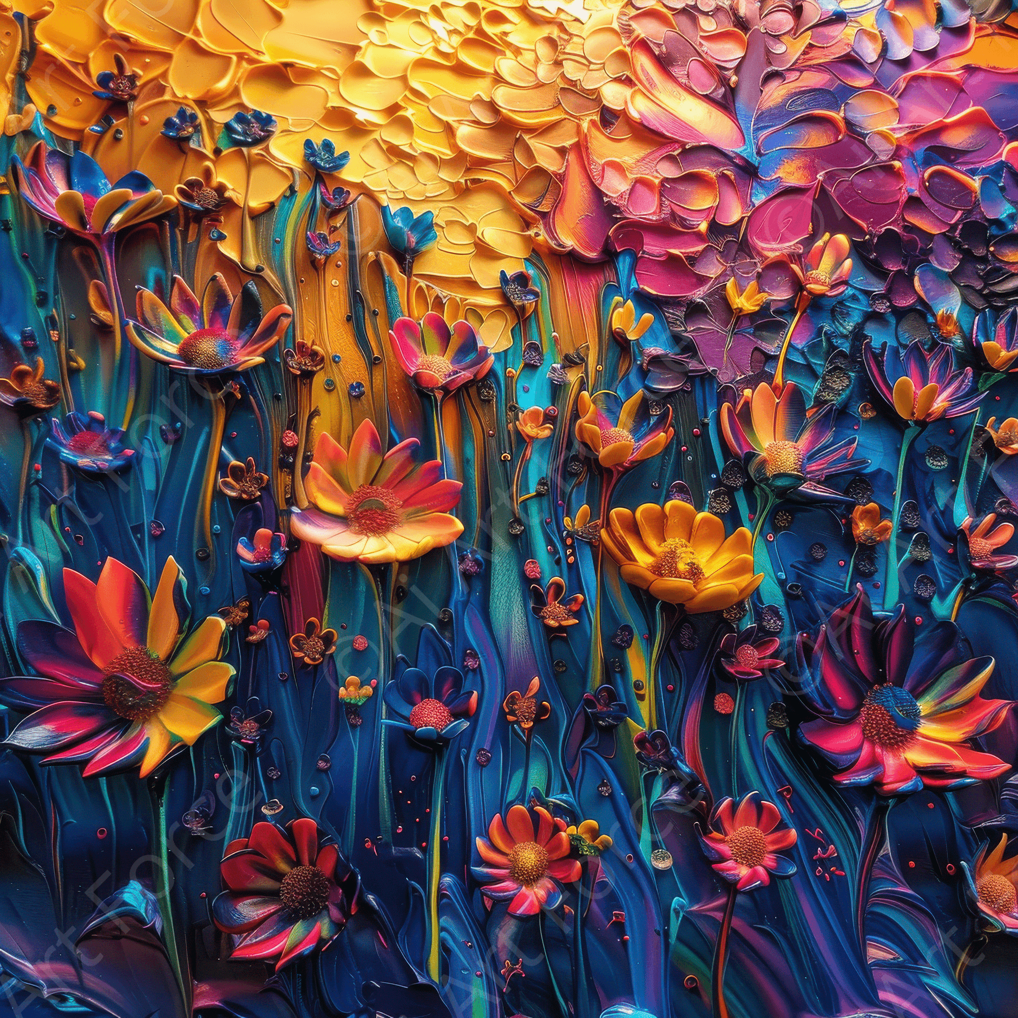 Digital Ai Artwork, of Colorfull Flower Art 2, ideal for art enthusiasts and collectors.