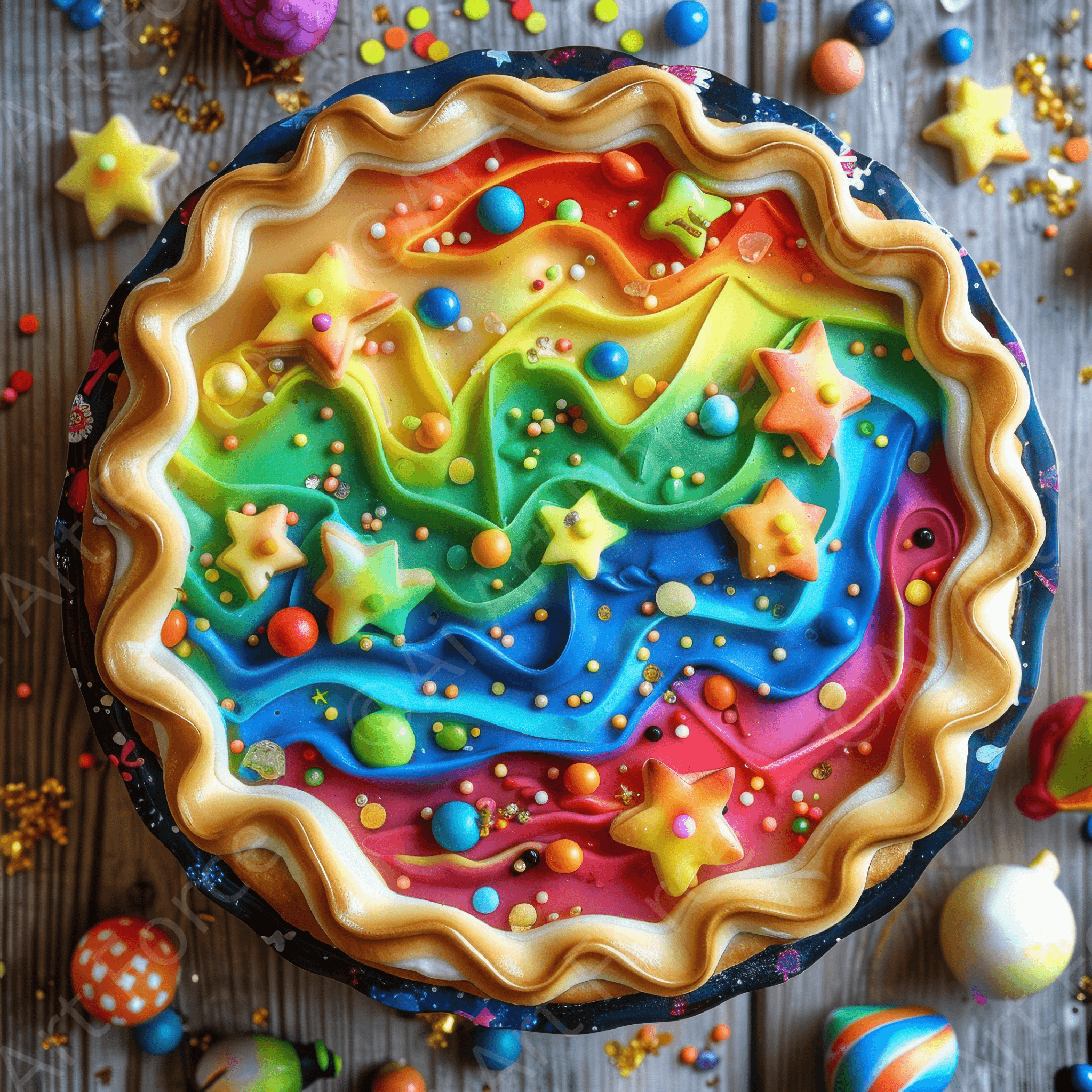 Digital Ai Artwork, of Colorplay Pastry pie Art, ideal for art enthusiasts and collectors.