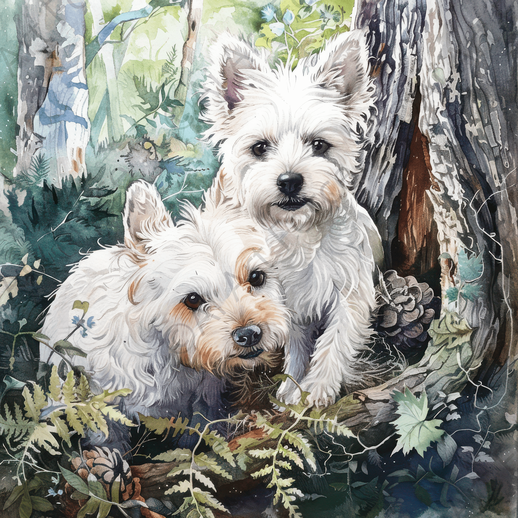 Digital Ai Artwork, of Dogs Westie Art2, ideal for art enthusiasts and collectors.
