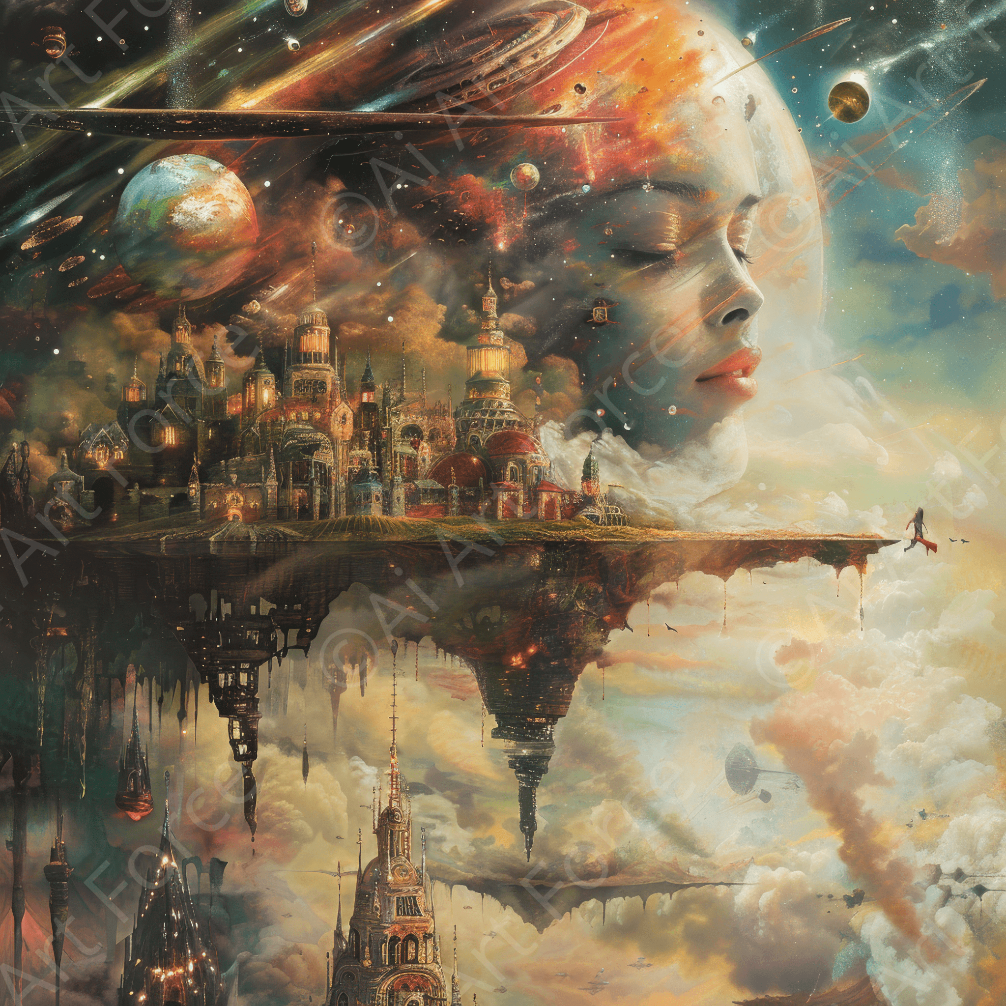 Digital Ai Artwork, of Dreaming Ai taking over making dreams reality, ideal for art enthusiasts and collectors.