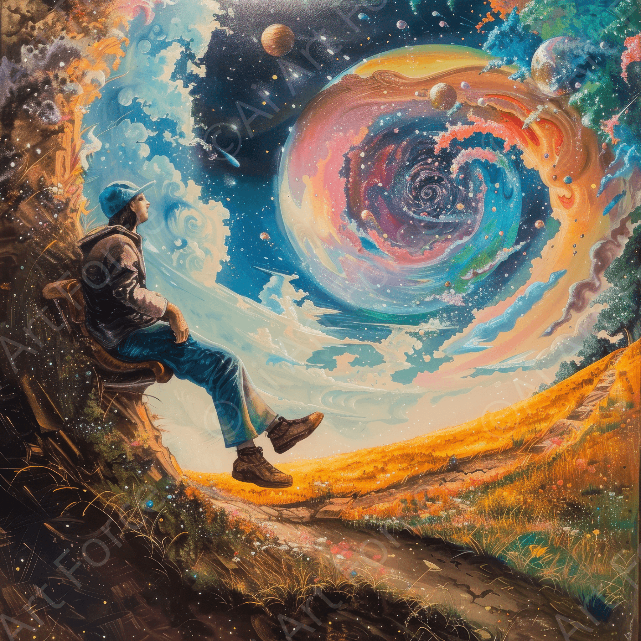 Digital Ai Artwork, of Dreams make me happy, ideal for art enthusiasts and collectors.