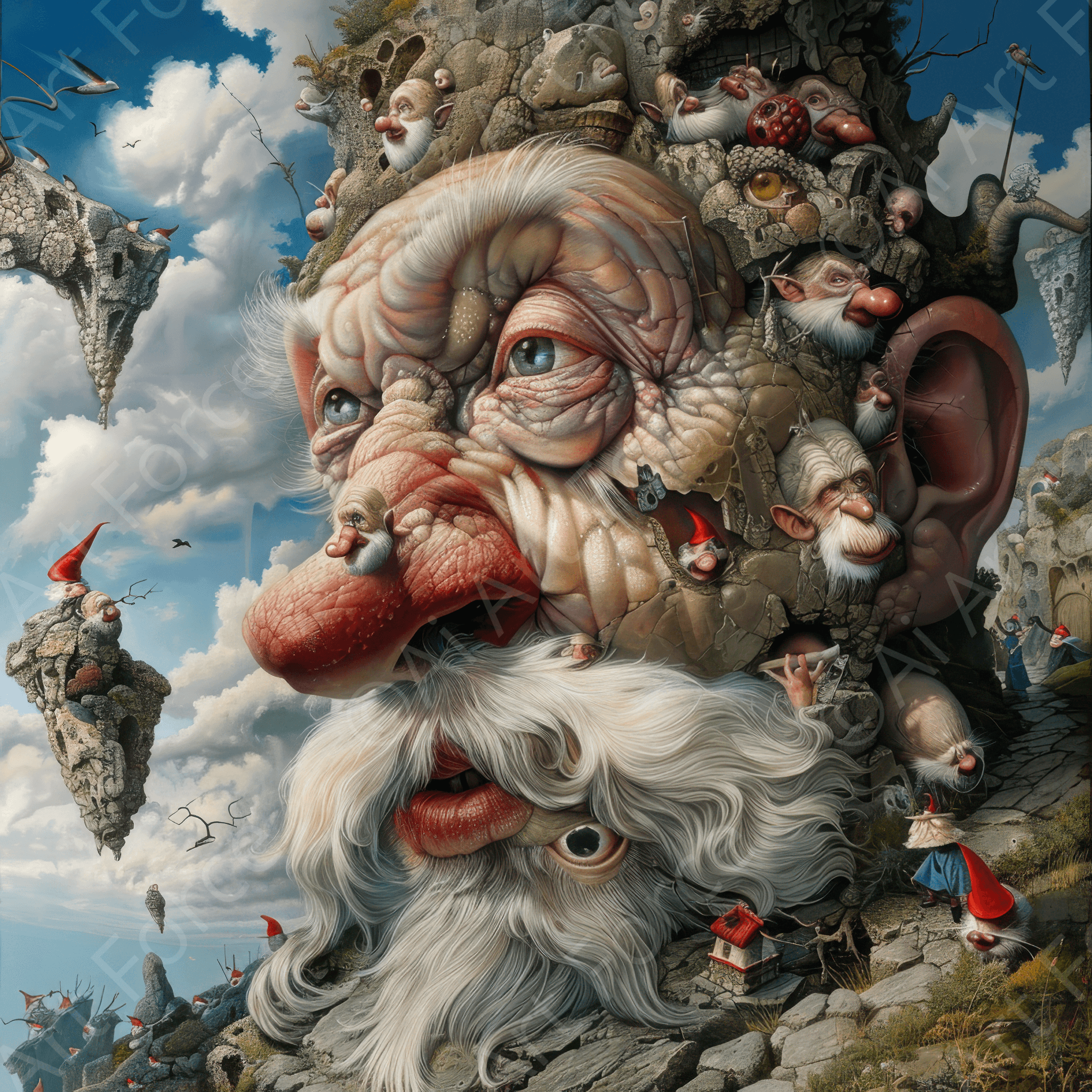 Digital Ai Artwork, of Dwarfs take over your mind and control you 2, ideal for art enthusiasts and collectors.