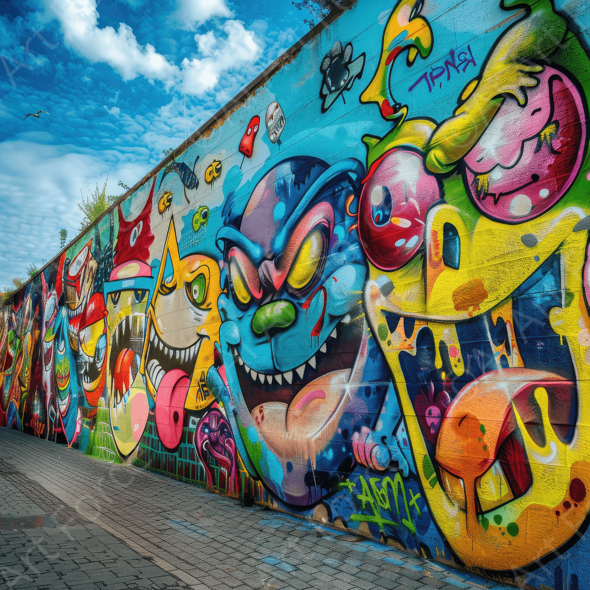 Digital Ai Artwork, of Graffiti Art Urban, ideal for art enthusiasts and collectors.