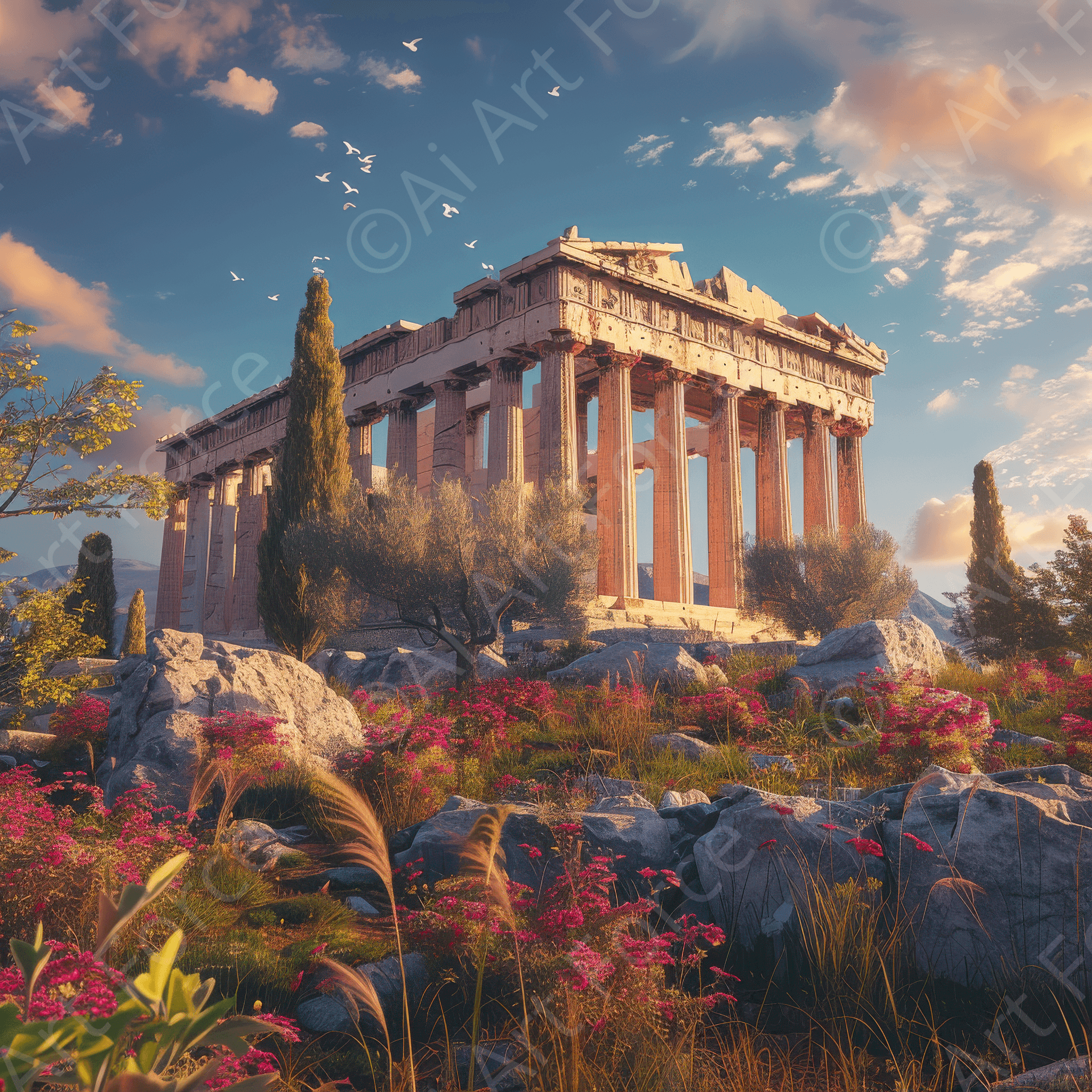 Digital Ai Artwork, of Greek Historical site 1, ideal for art enthusiasts and collectors.
