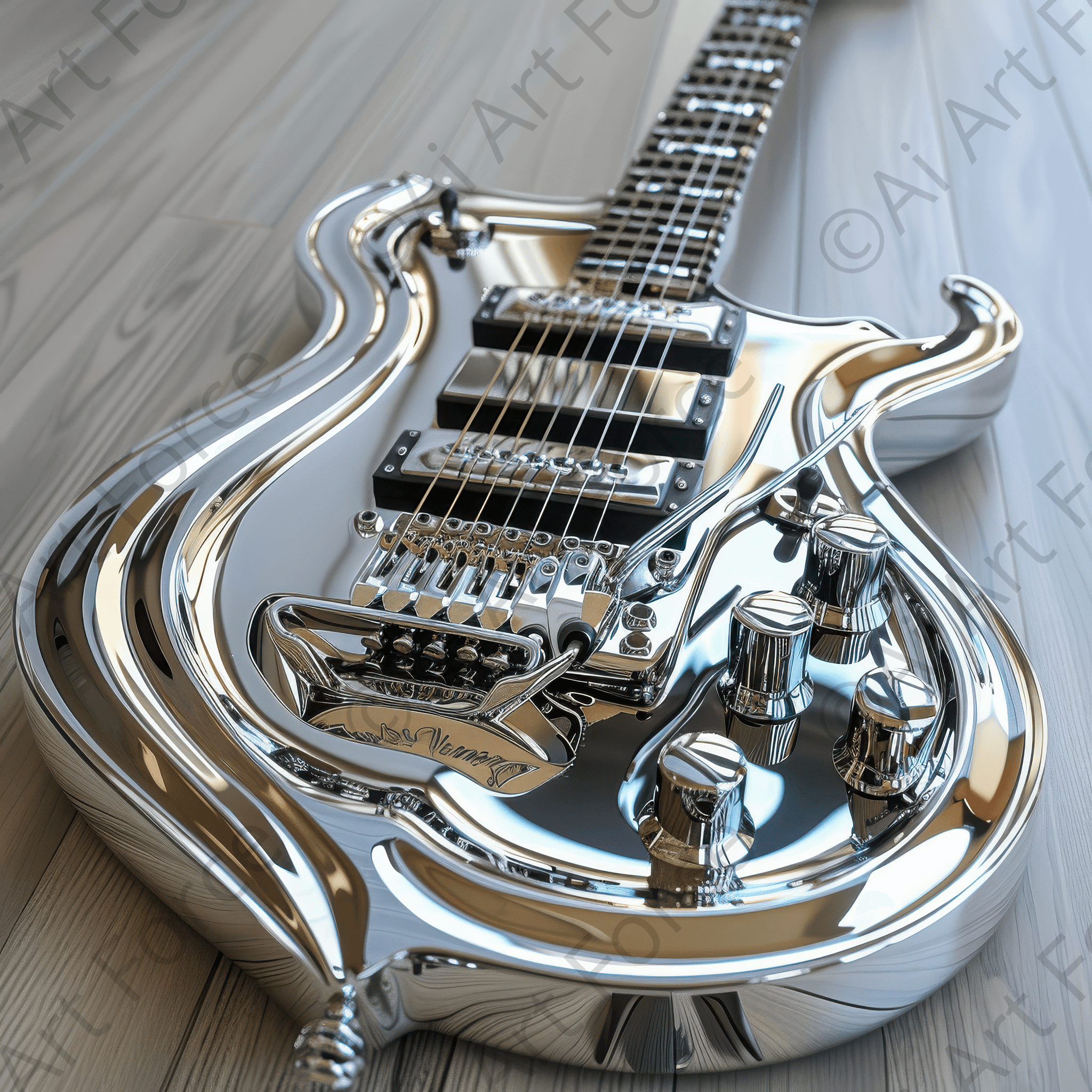 Digital Ai Artwork, of Guitar Art 1, ideal for art enthusiasts and collectors.