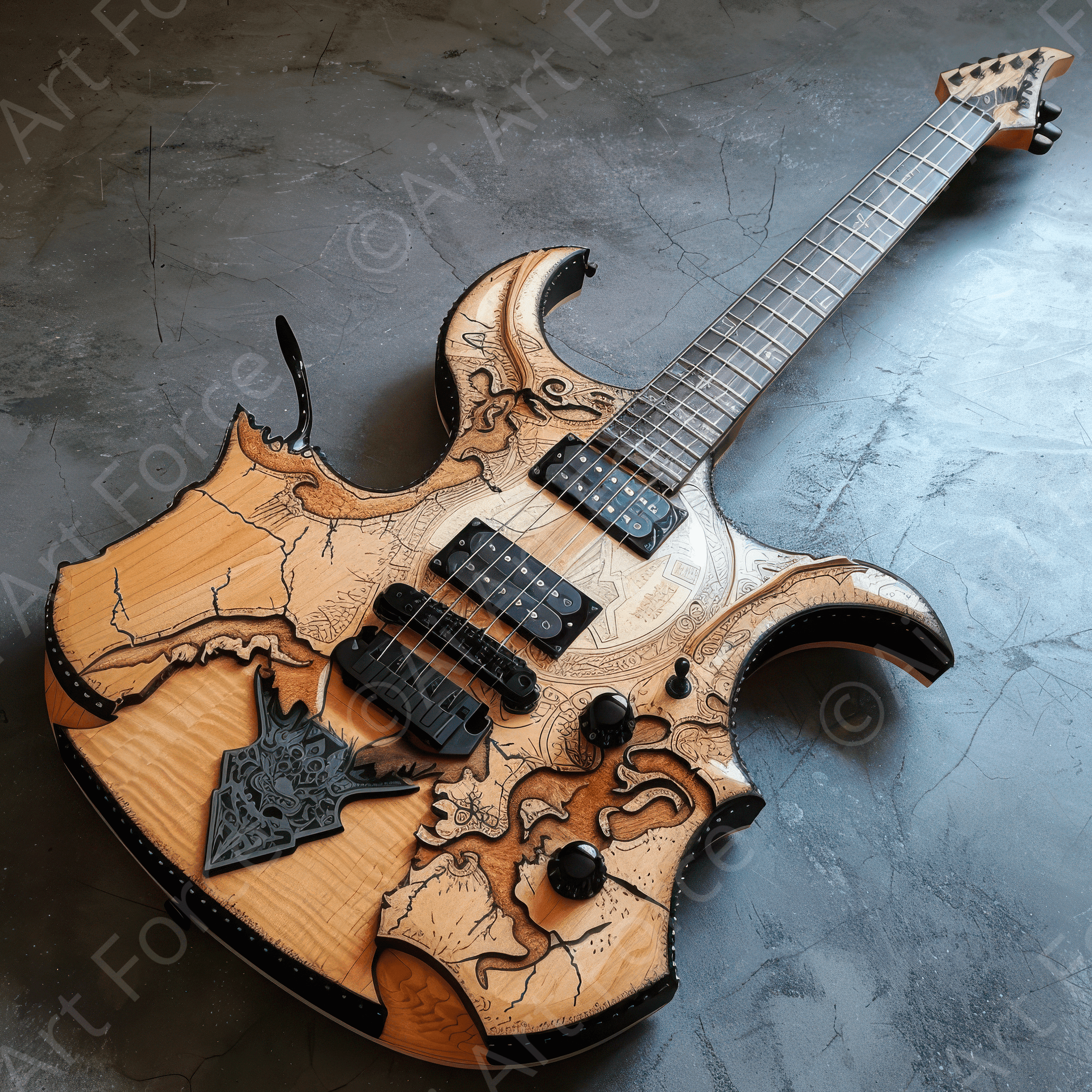 Digital Ai Artwork, of Guitar Art 3, ideal for art enthusiasts and collectors.