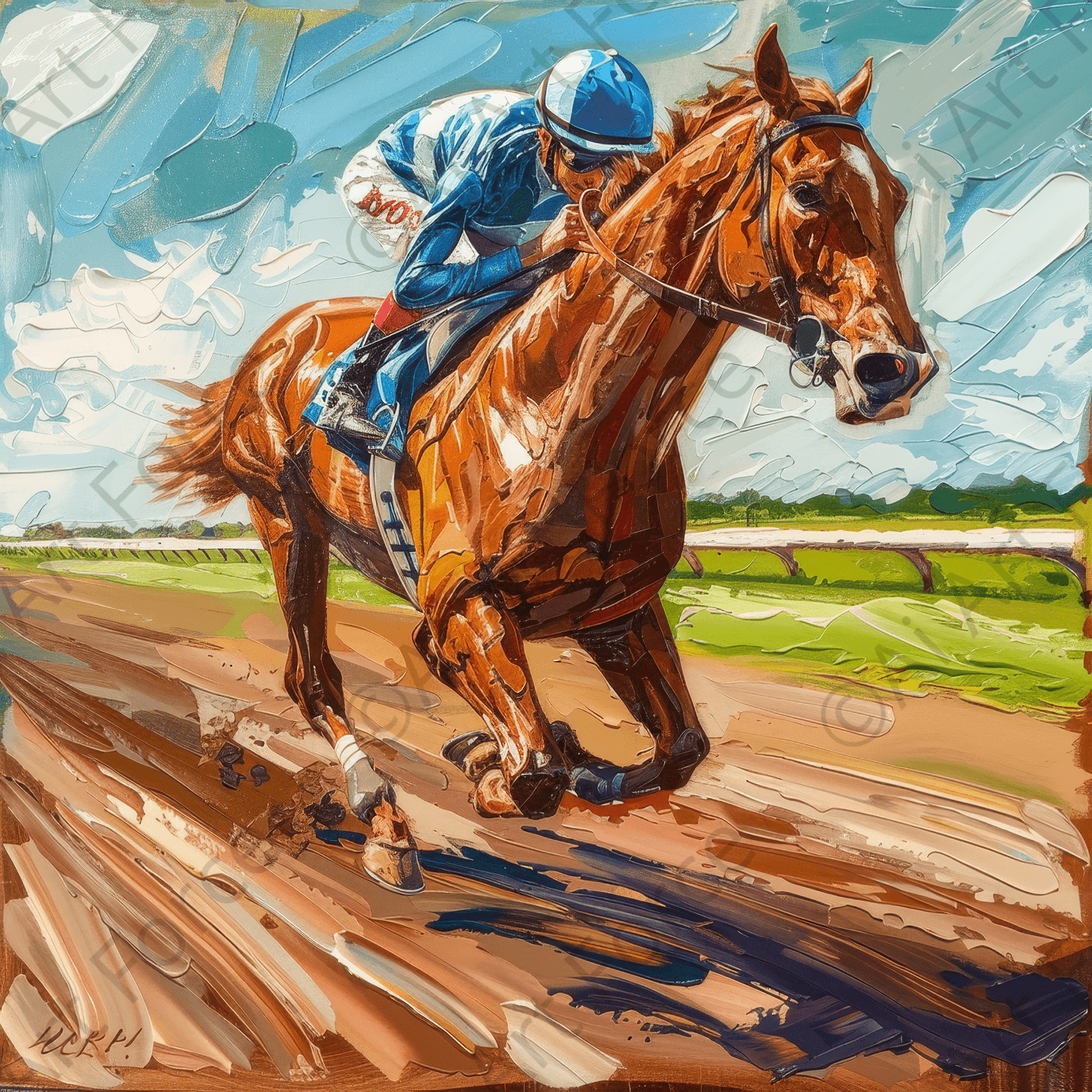 Digital Ai Artwork, of Horse Racing, ideal for art enthusiasts and collectors.