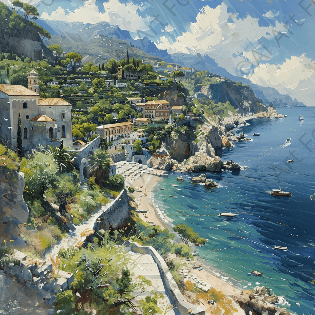 Digital Ai Artwork, of Impressionism best beautiful holiday locations 1, ideal for art enthusiasts and collectors.