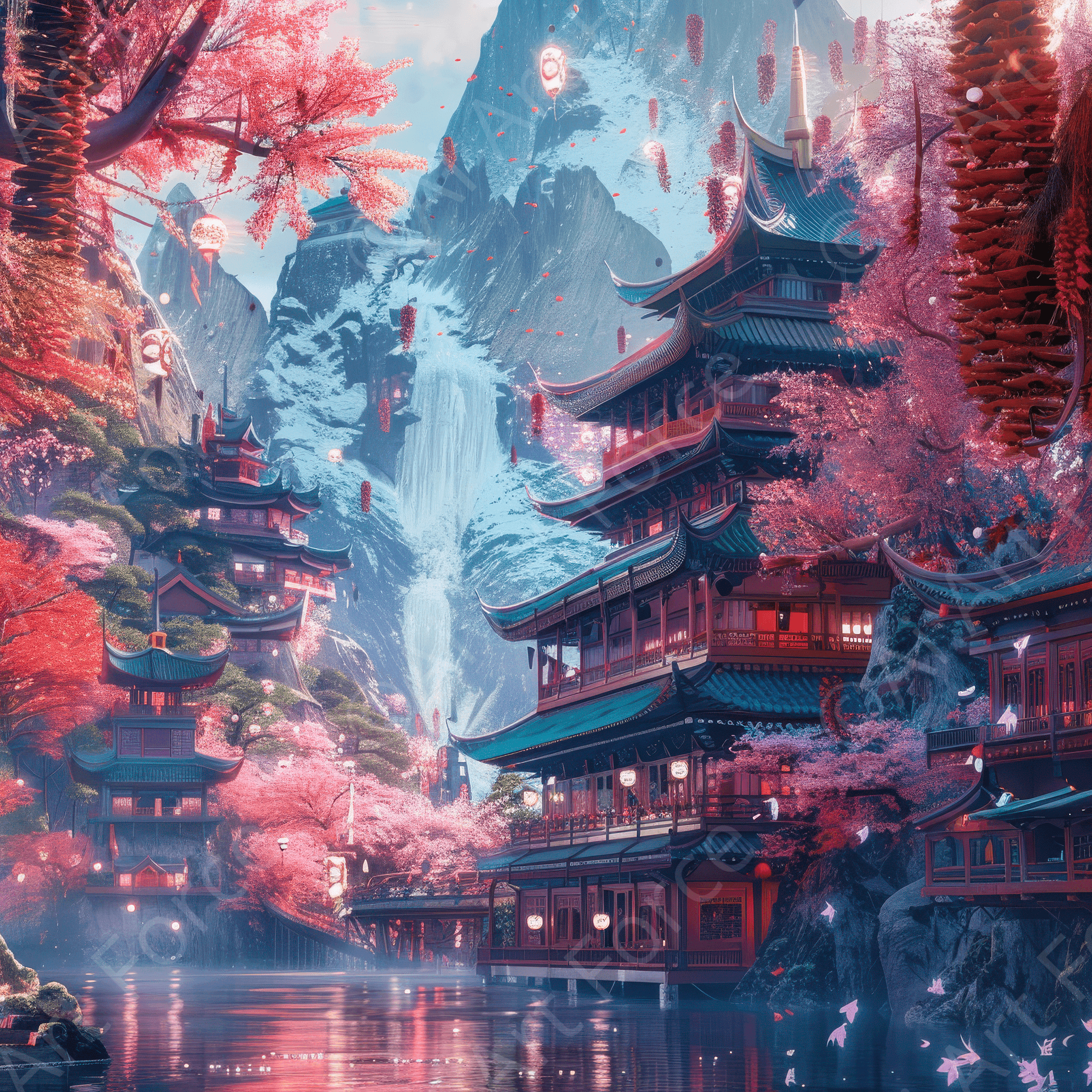 Digital Ai Artwork, of Impressionism best beautiful holiday locations asia 1, ideal for art enthusiasts and collectors.