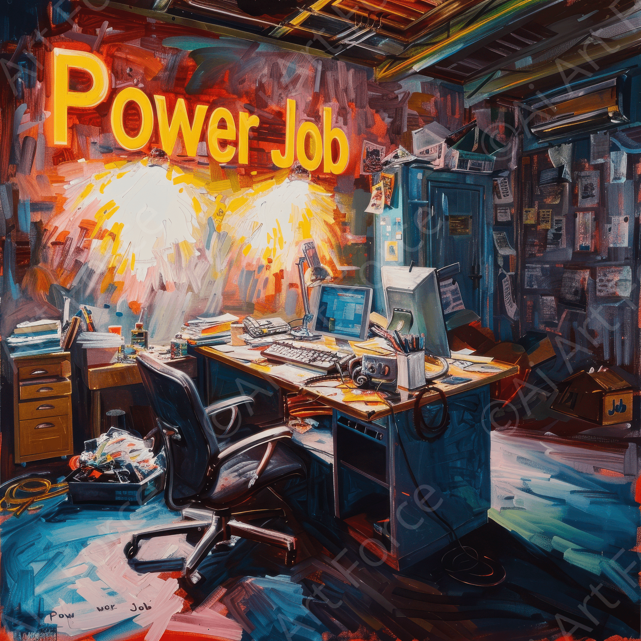 Digital Ai Artwork, of Job Work Mood Maker 4, ideal for art enthusiasts and collectors.