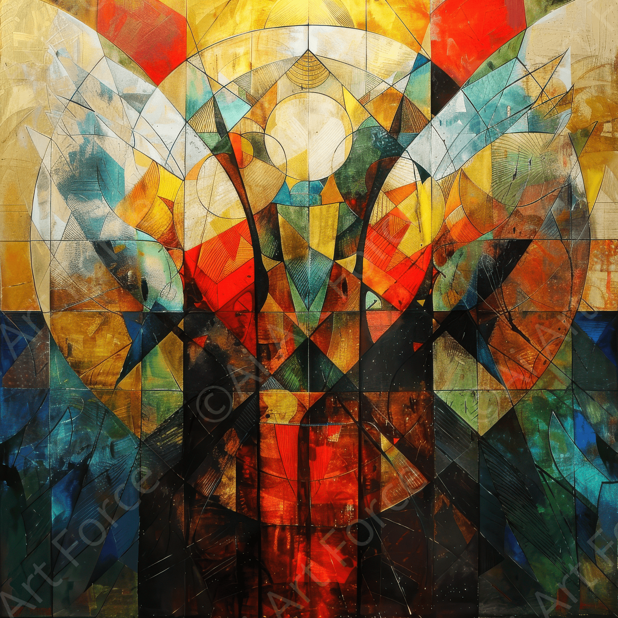 Digital Ai Artwork, of Knights to protect abstract art style, ideal for art enthusiasts and collectors.