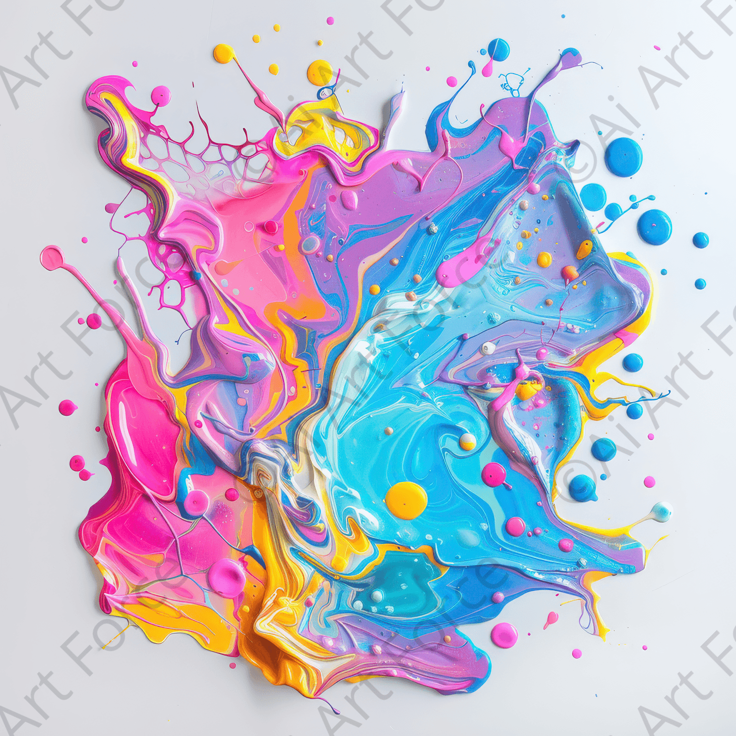 Digital Ai Artwork, of Paint Splash Painting, ideal for art enthusiasts and collectors.