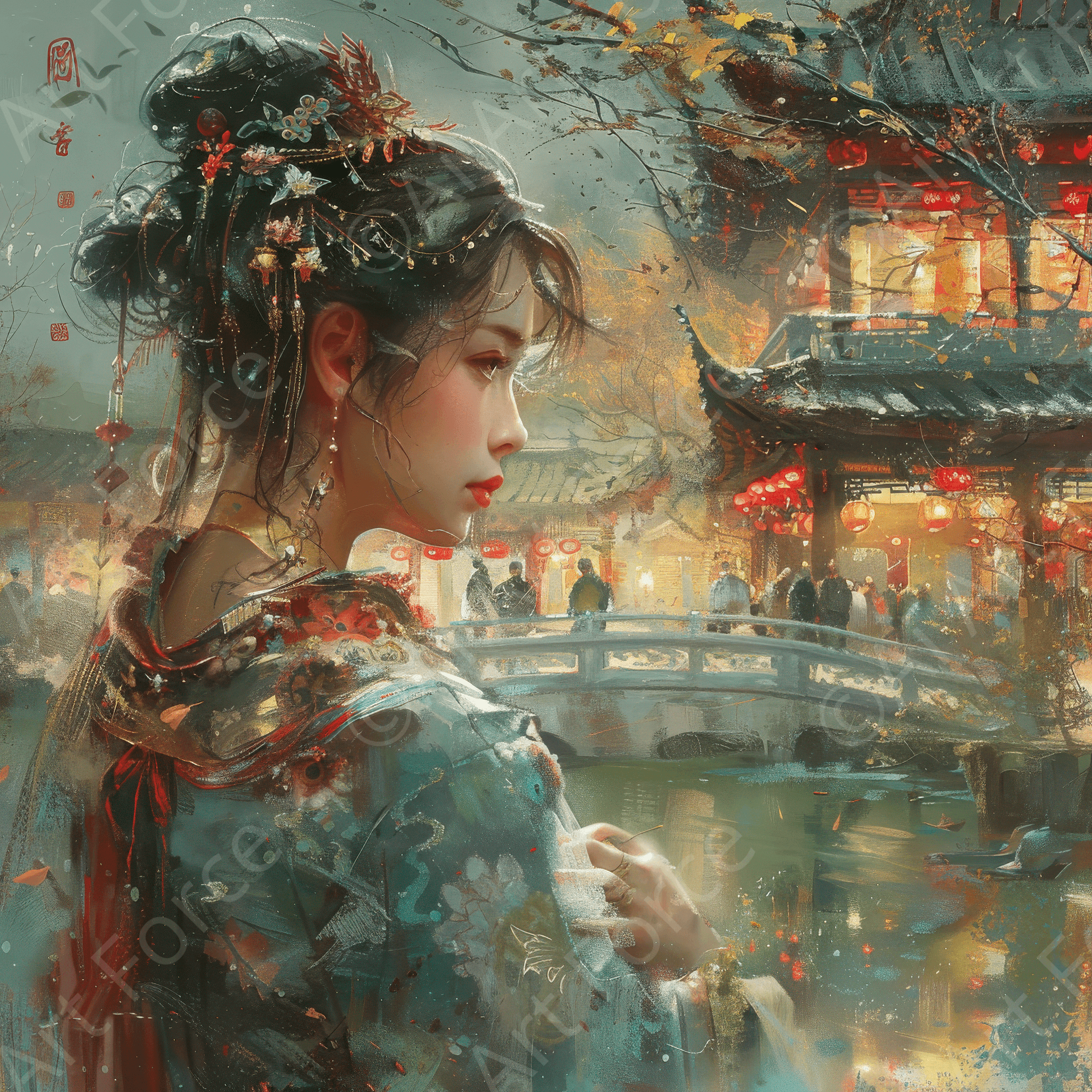 Digital Ai Artwork, of Romanticism art style culture of China female, ideal for art enthusiasts and collectors.