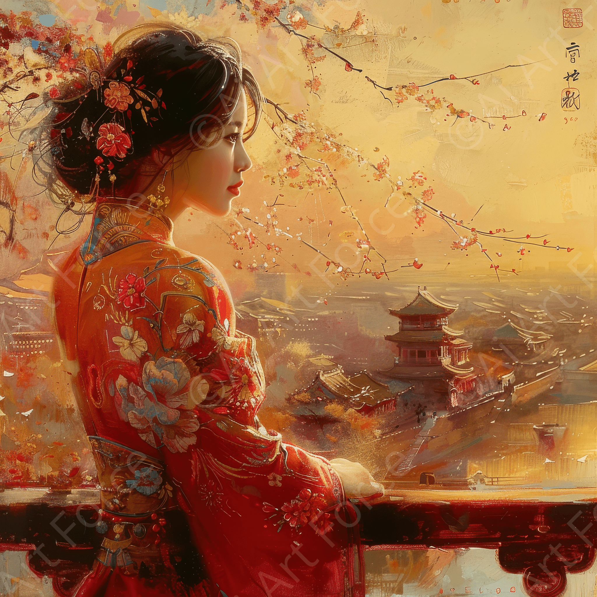 Digital Ai Artwork, of Romanticism art style culture of China female 2, ideal for art enthusiasts and collectors.