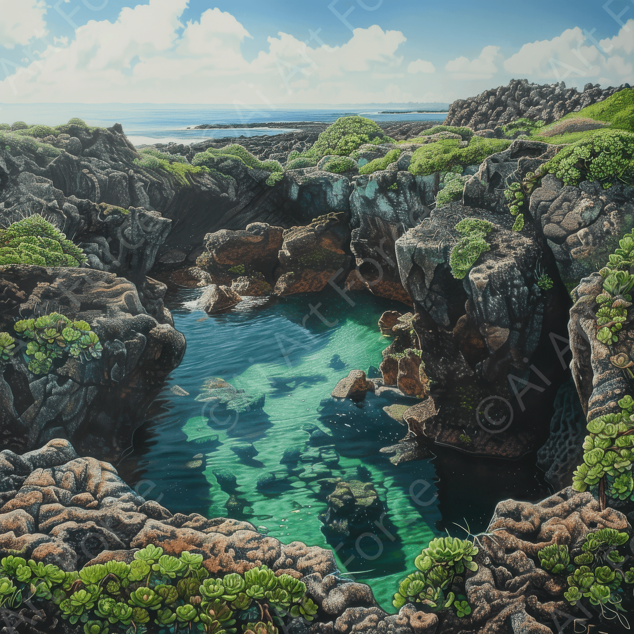 Digital Ai Artwork, of Rough Nature Galapagos, ideal for art enthusiasts and collectors.
