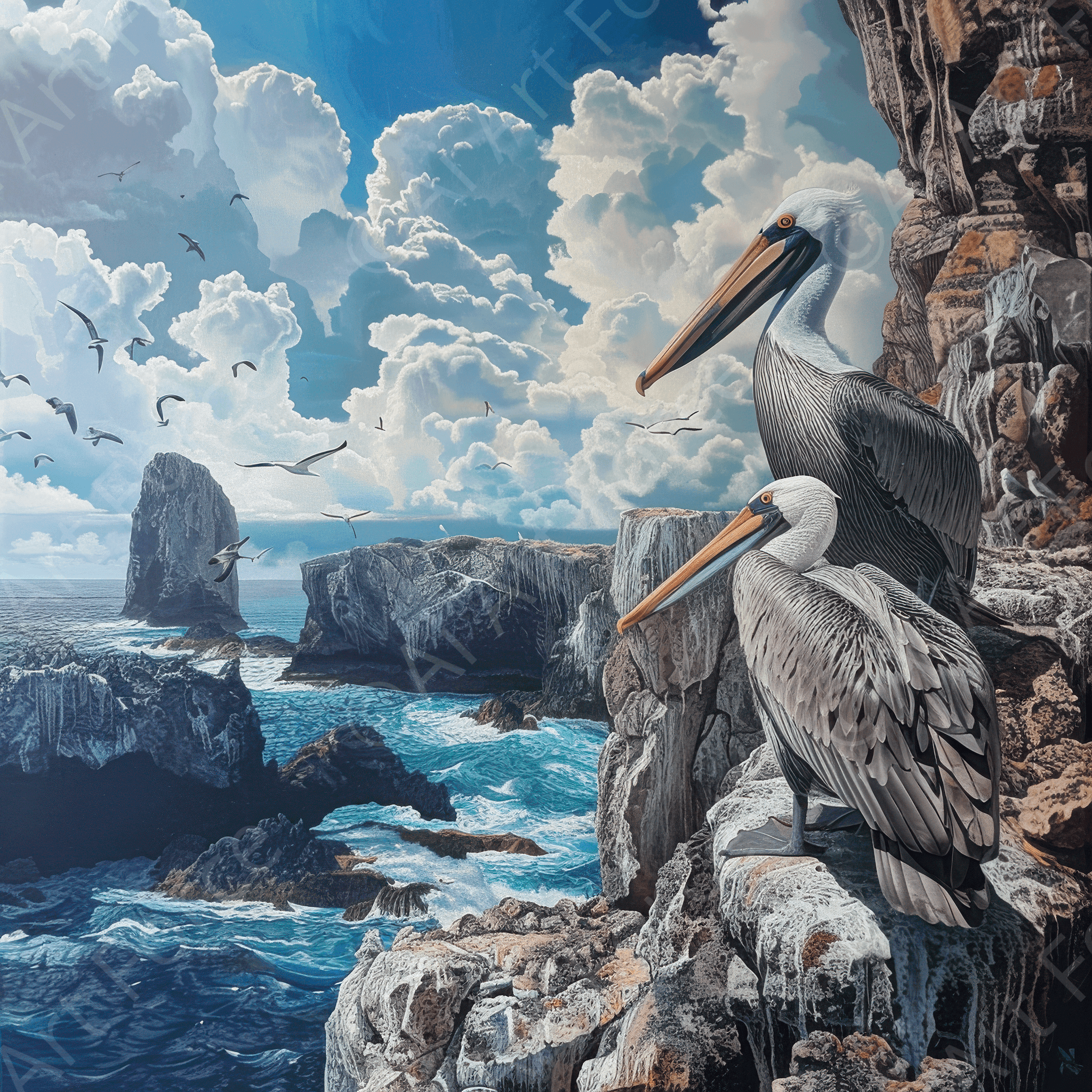 Digital Ai Artwork, of Rough Nature Galapagos 3, ideal for art enthusiasts and collectors.