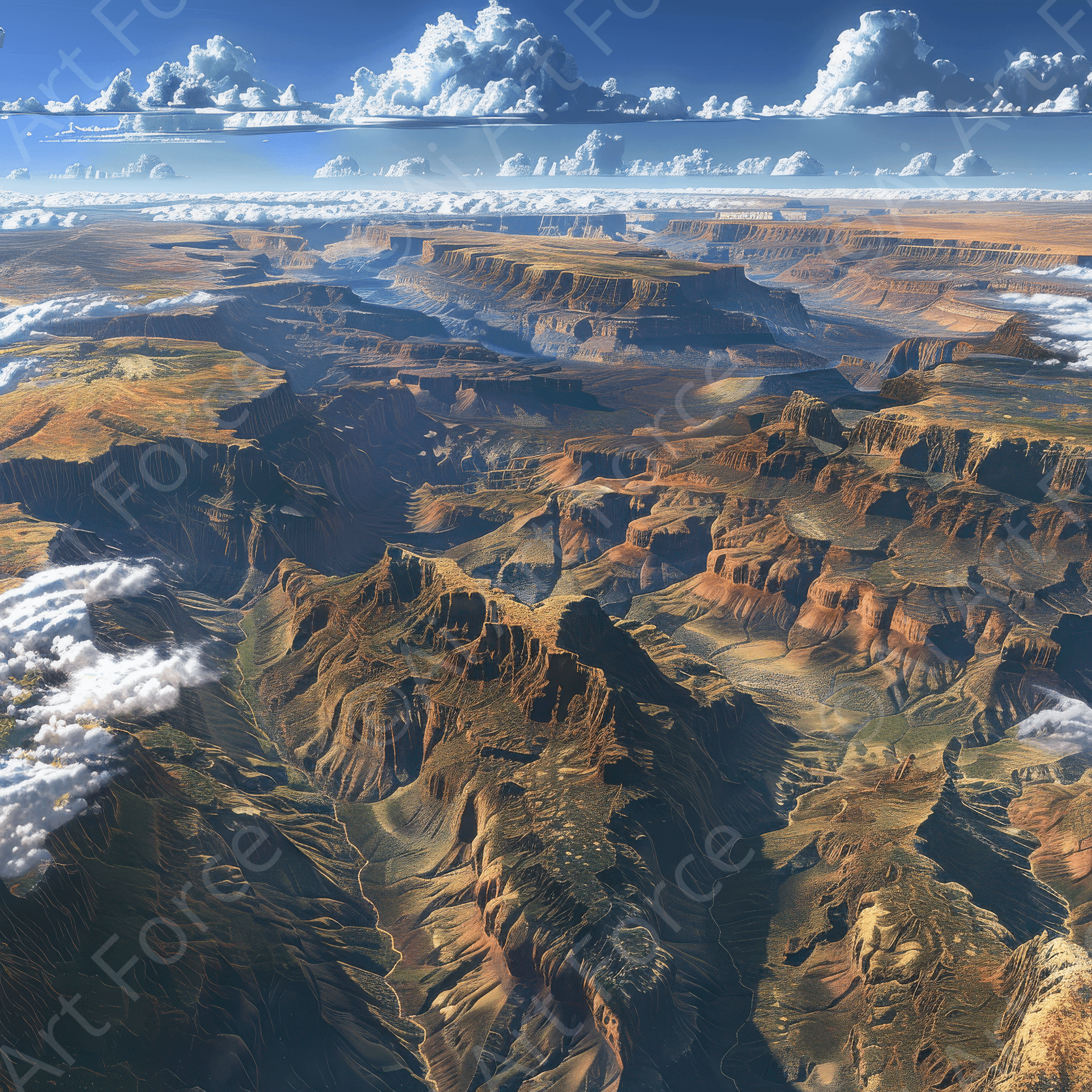 Digital Ai Artwork, of Rough Nature Grand Canyon, ideal for art enthusiasts and collectors.
